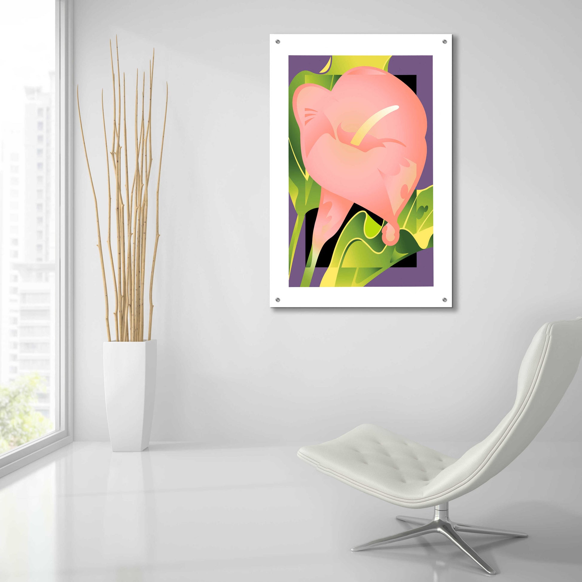 Epic Art 'Calla Pink' by David Chestnutt, Acrylic Glass Wall Art,24x36