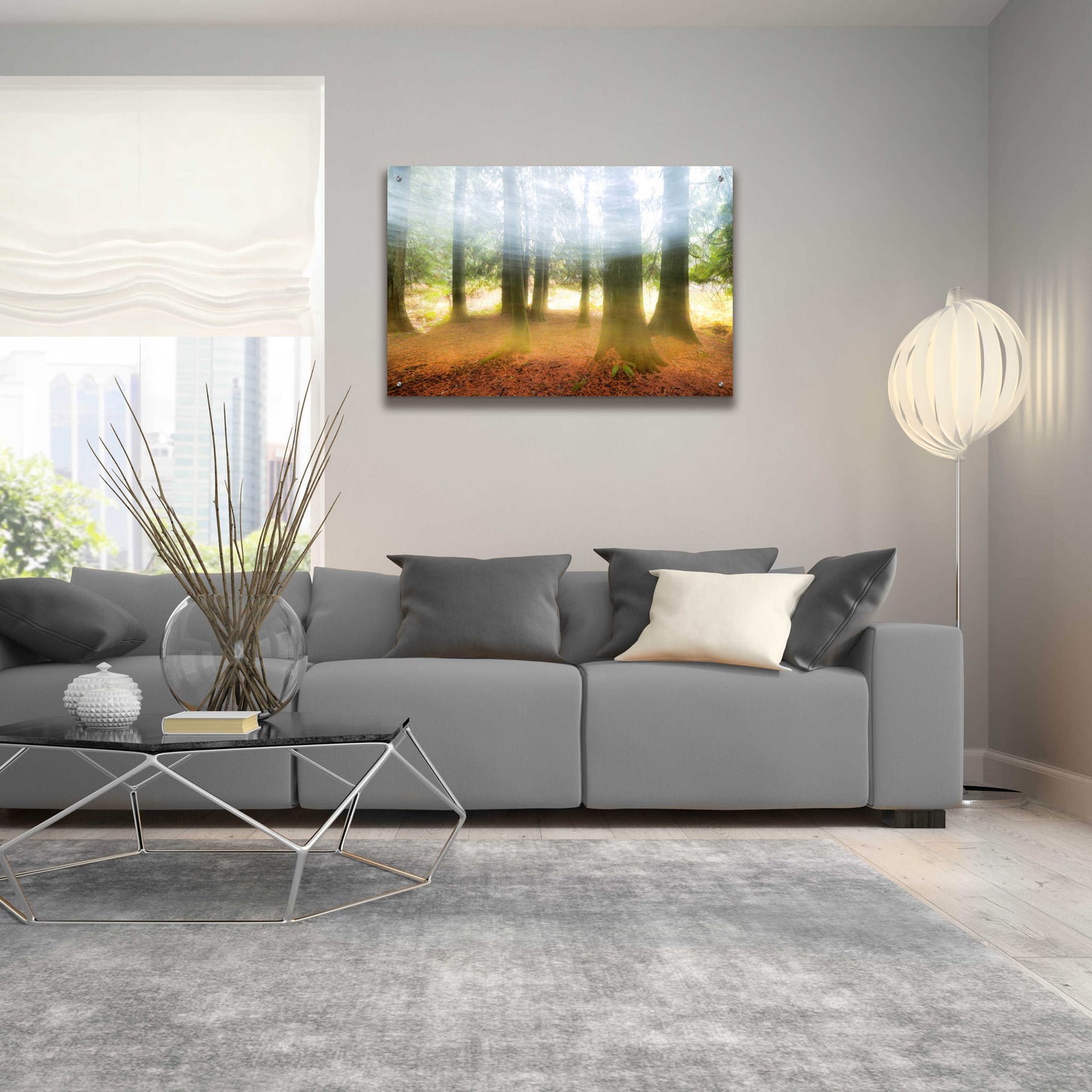 Epic Art 'Blurred Trees' by Thomas Haney, Acrylic Glass Wall Art,36x24