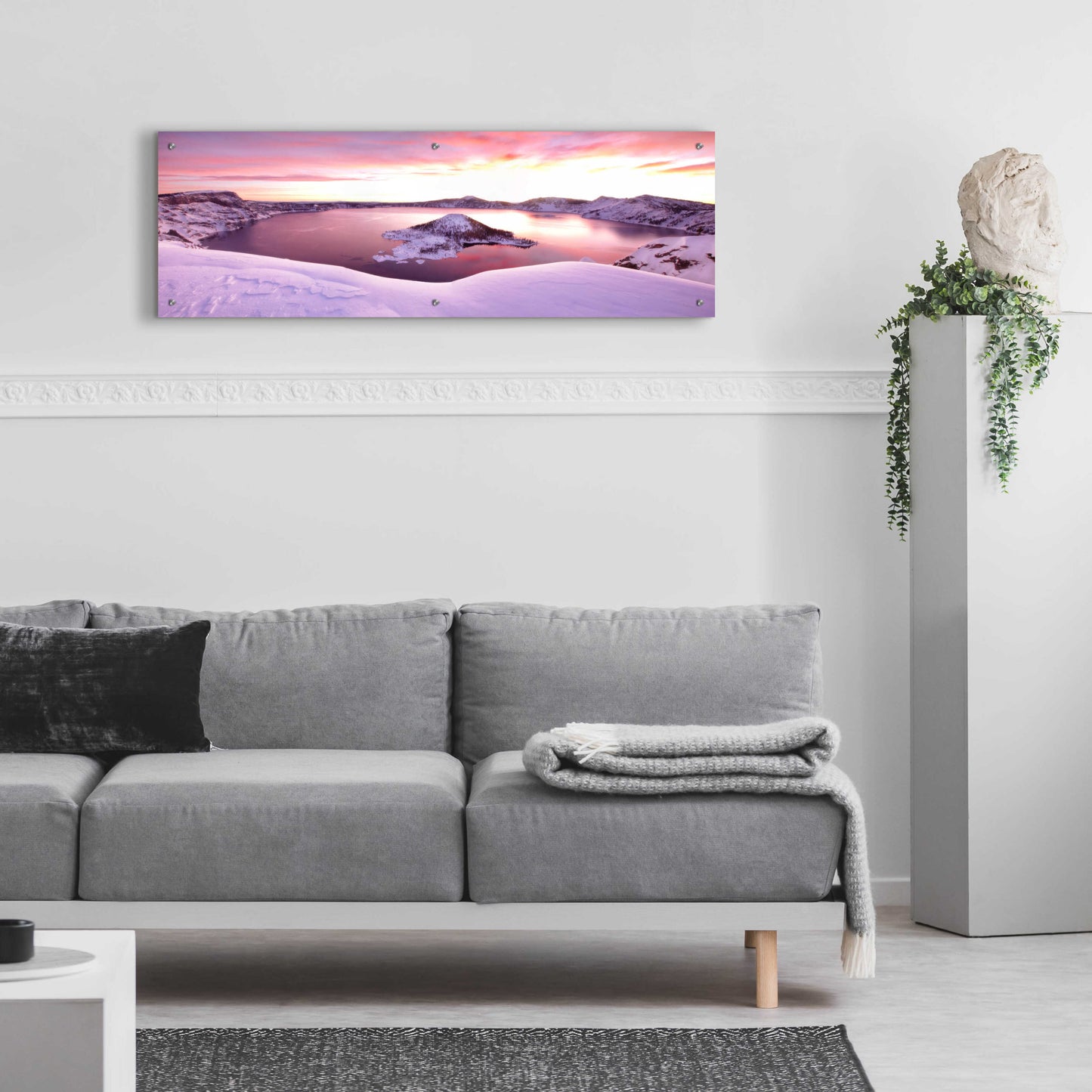 Epic Art 'Crater Lake Pano 4 2' by Thomas Haney, Acrylic Glass Wall Art,48x16