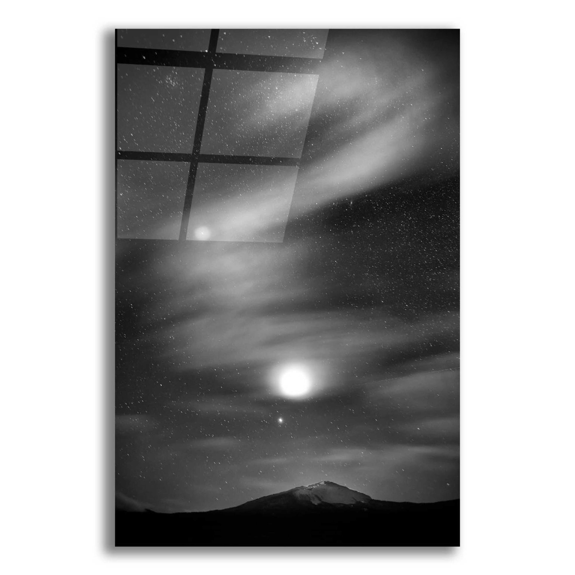 Epic Art 'Diamond Lake Moon Streak B&W' by Thomas Haney, Acrylic Glass Wall Art,12x16