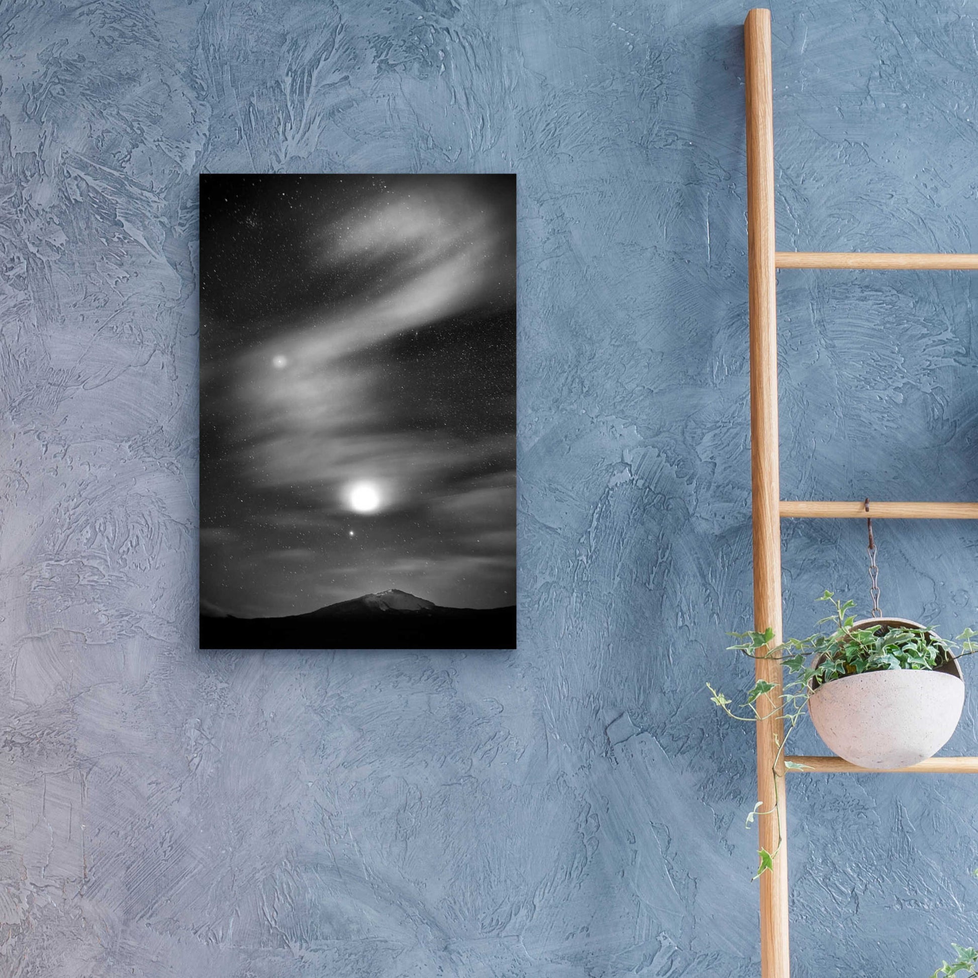 Epic Art 'Diamond Lake Moon Streak B&W' by Thomas Haney, Acrylic Glass Wall Art,16x24