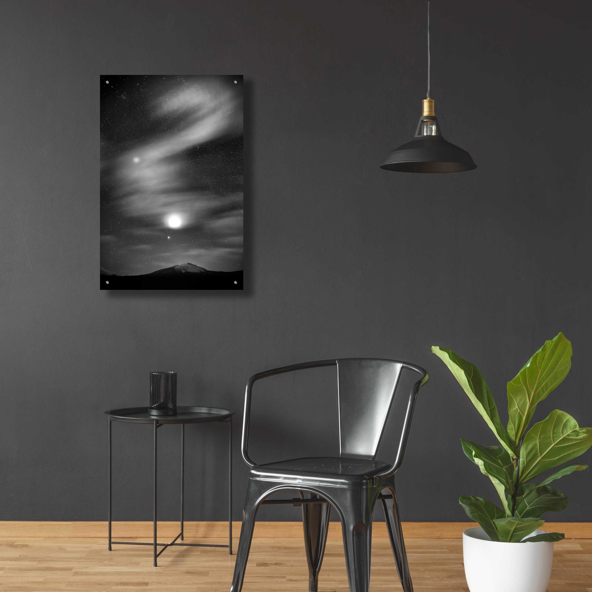 Epic Art 'Diamond Lake Moon Streak B&W' by Thomas Haney, Acrylic Glass Wall Art,24x36