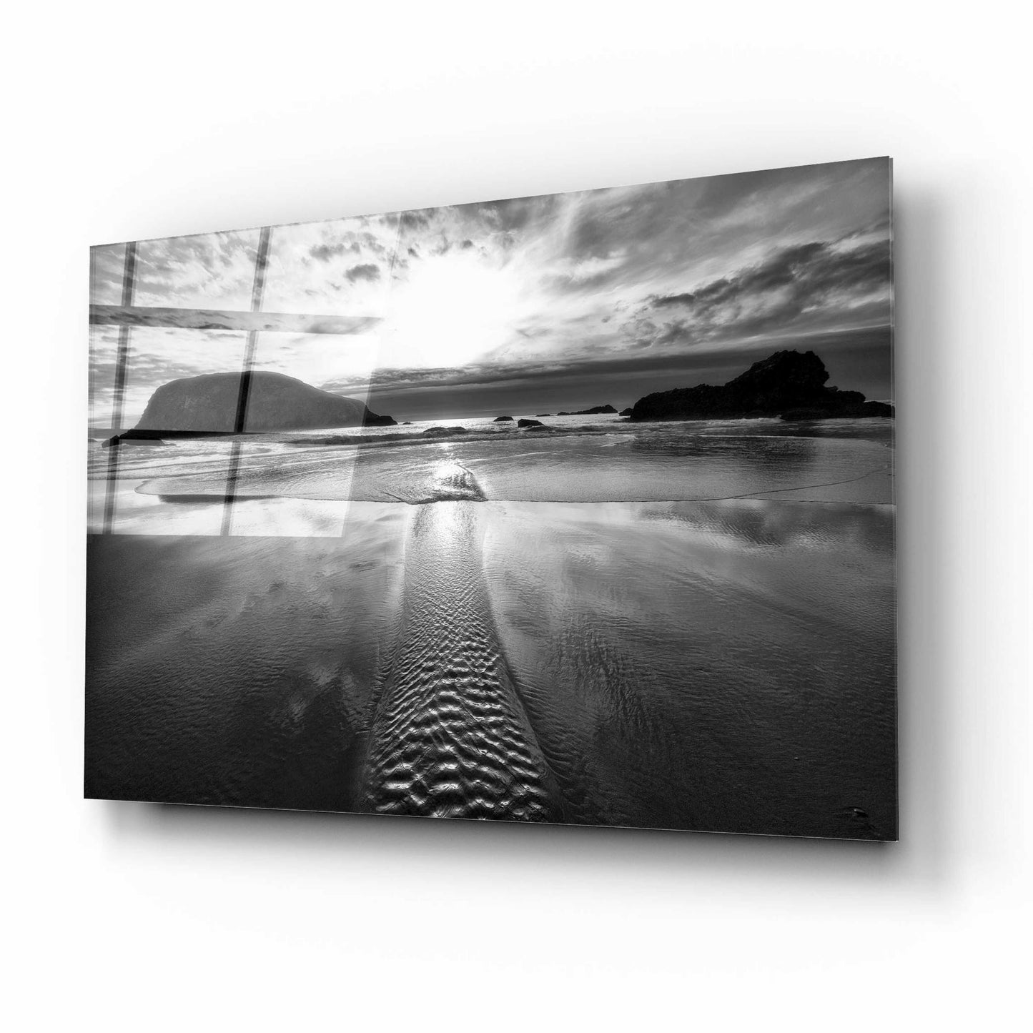 Epic Art 'Harris Stream 1 B&W' by Thomas Haney, Acrylic Glass Wall Art,16x12