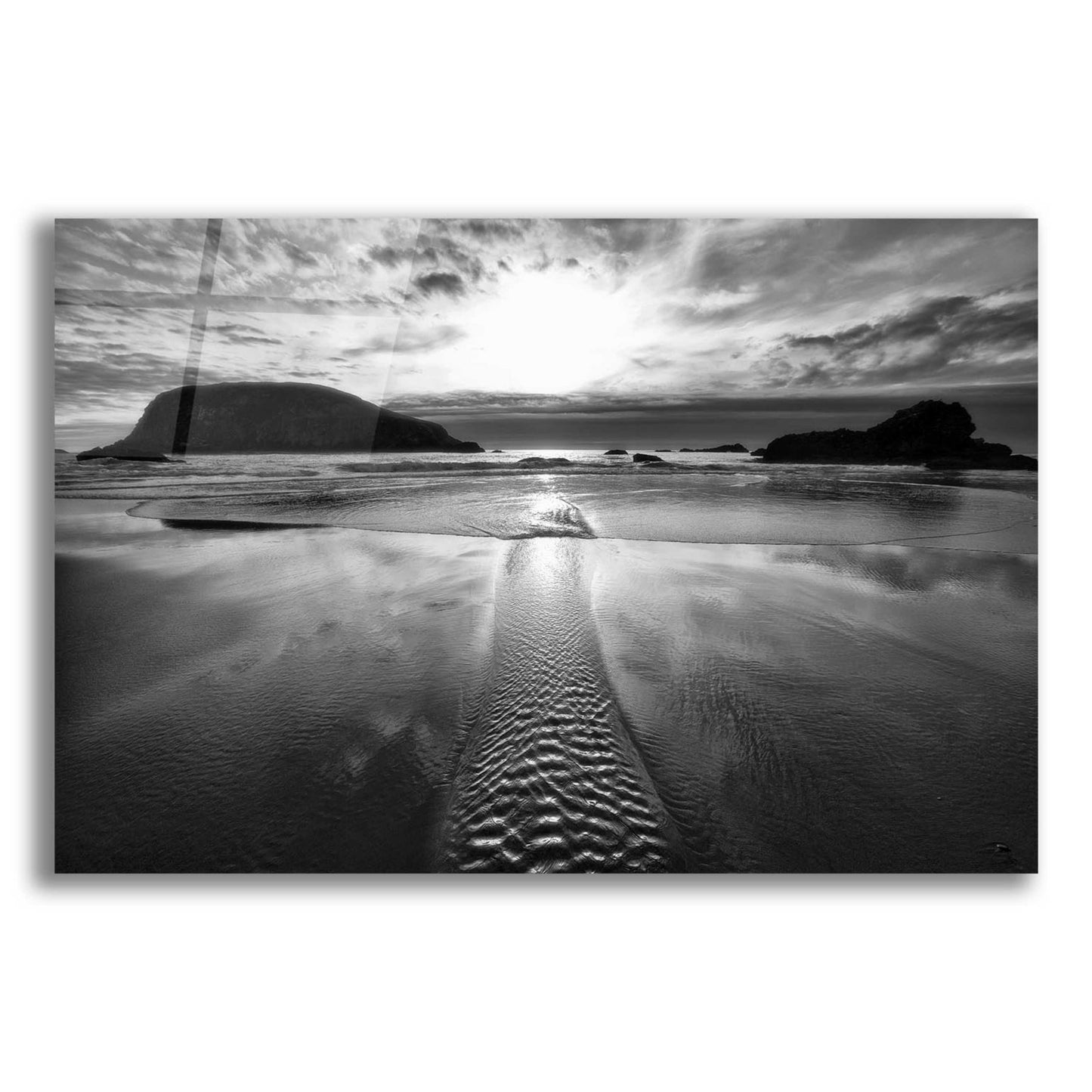 Epic Art 'Harris Stream 1 B&W' by Thomas Haney, Acrylic Glass Wall Art,16x12