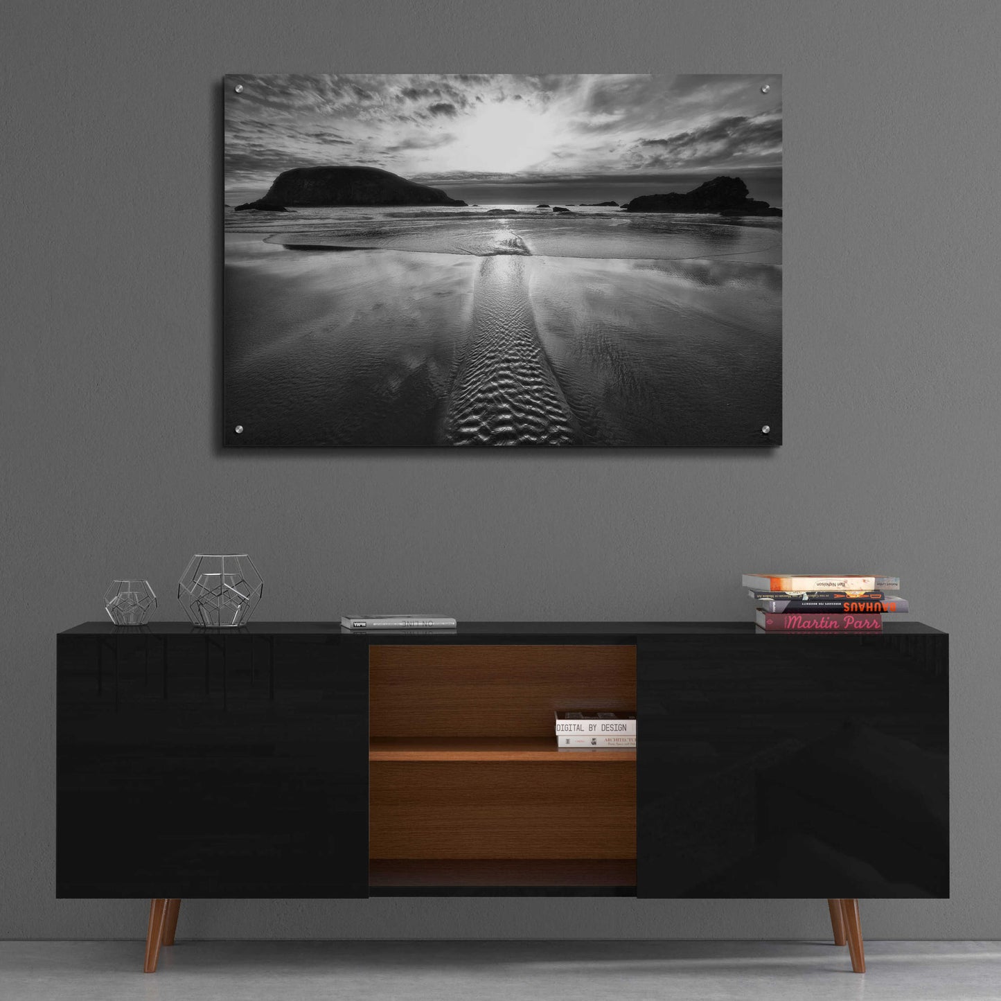 Epic Art 'Harris Stream 1 B&W' by Thomas Haney, Acrylic Glass Wall Art,36x24