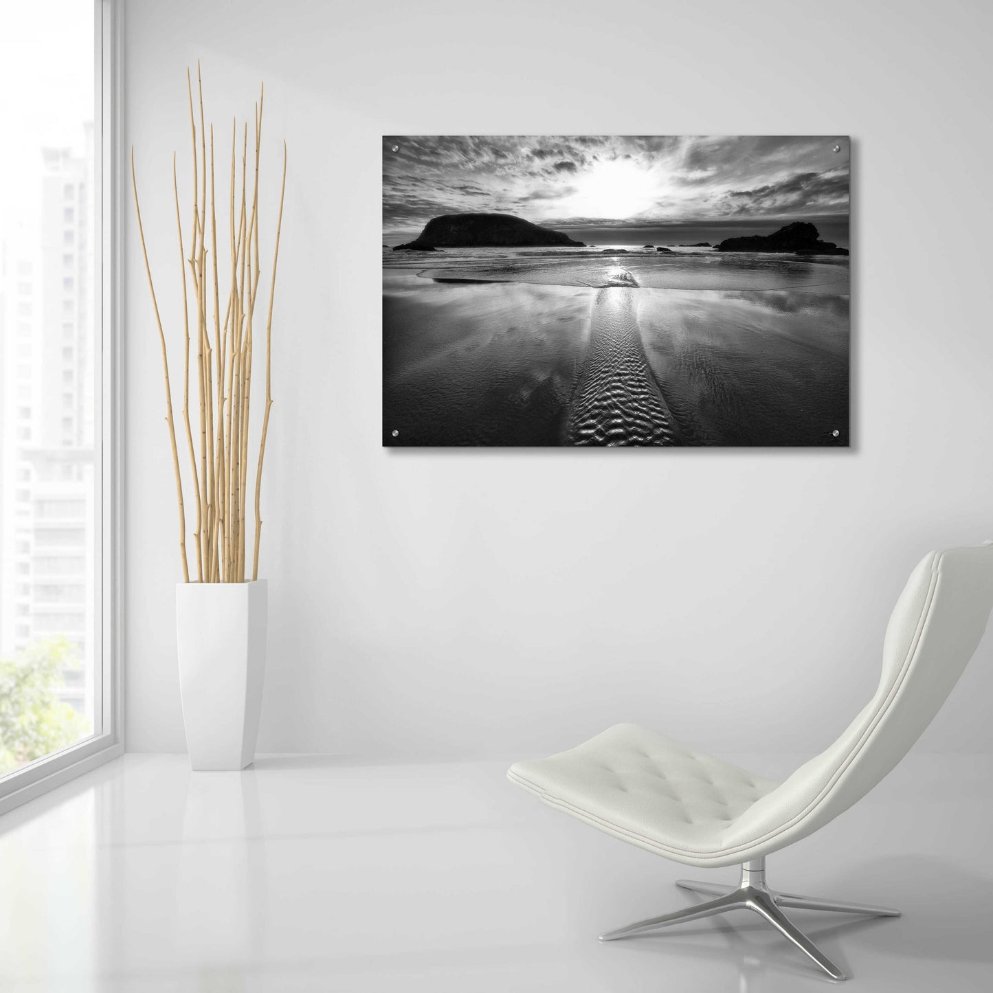 Epic Art 'Harris Stream 1 B&W' by Thomas Haney, Acrylic Glass Wall Art,36x24