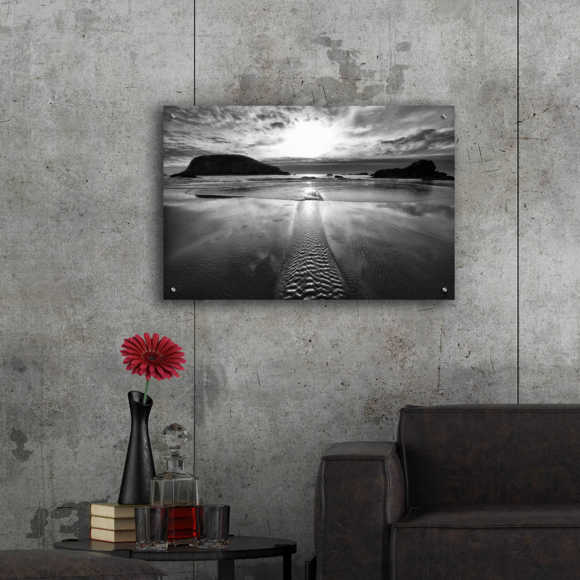 Epic Art 'Harris Stream 1 B&W' by Thomas Haney, Acrylic Glass Wall Art,36x24