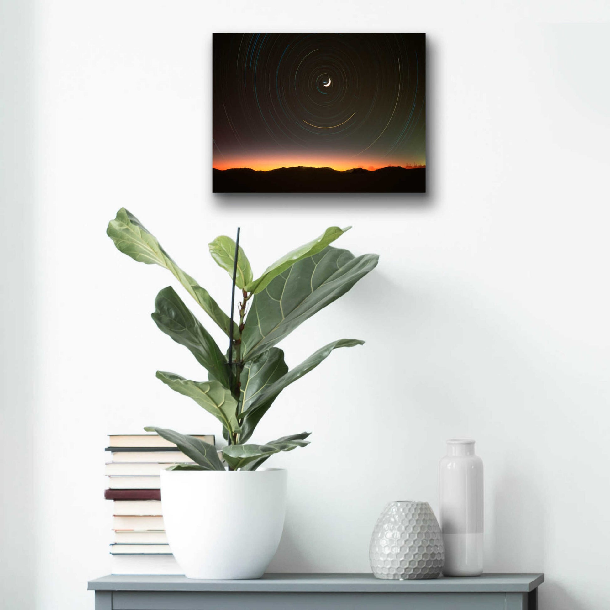 Epic Art 'Moon North Star' by Thomas Haney, Acrylic Glass Wall Art,16x12