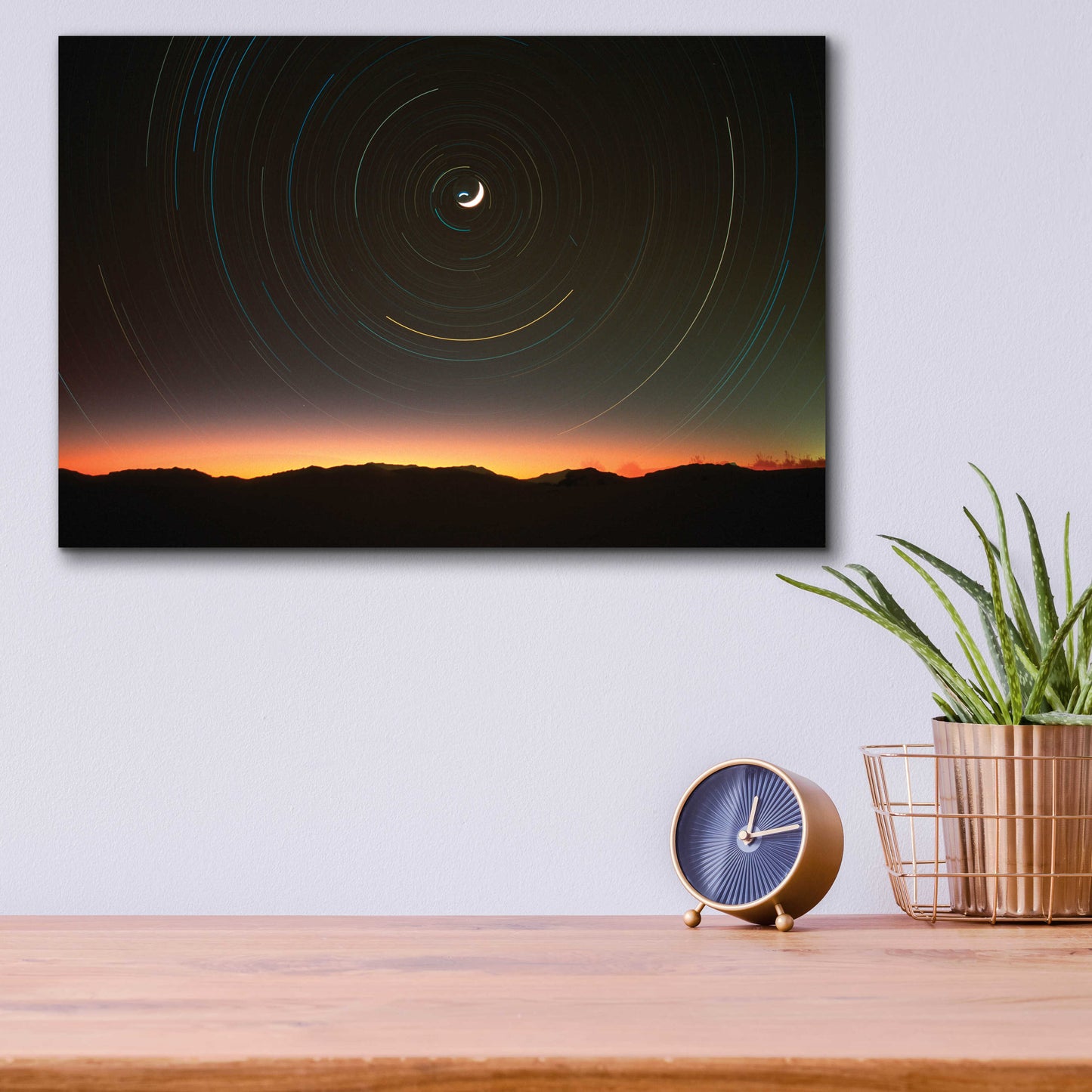 Epic Art 'Moon North Star' by Thomas Haney, Acrylic Glass Wall Art,16x12