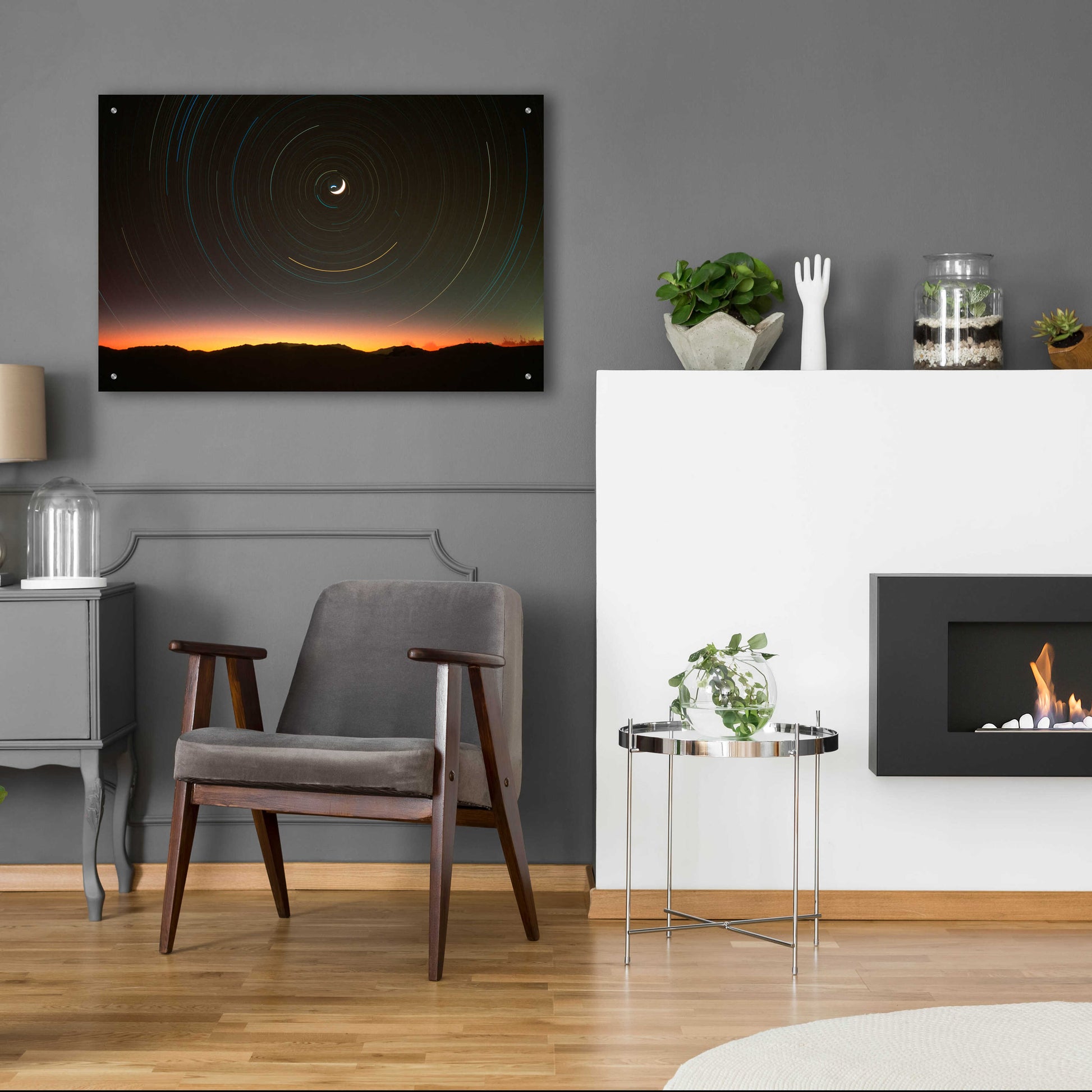 Epic Art 'Moon North Star' by Thomas Haney, Acrylic Glass Wall Art,36x24