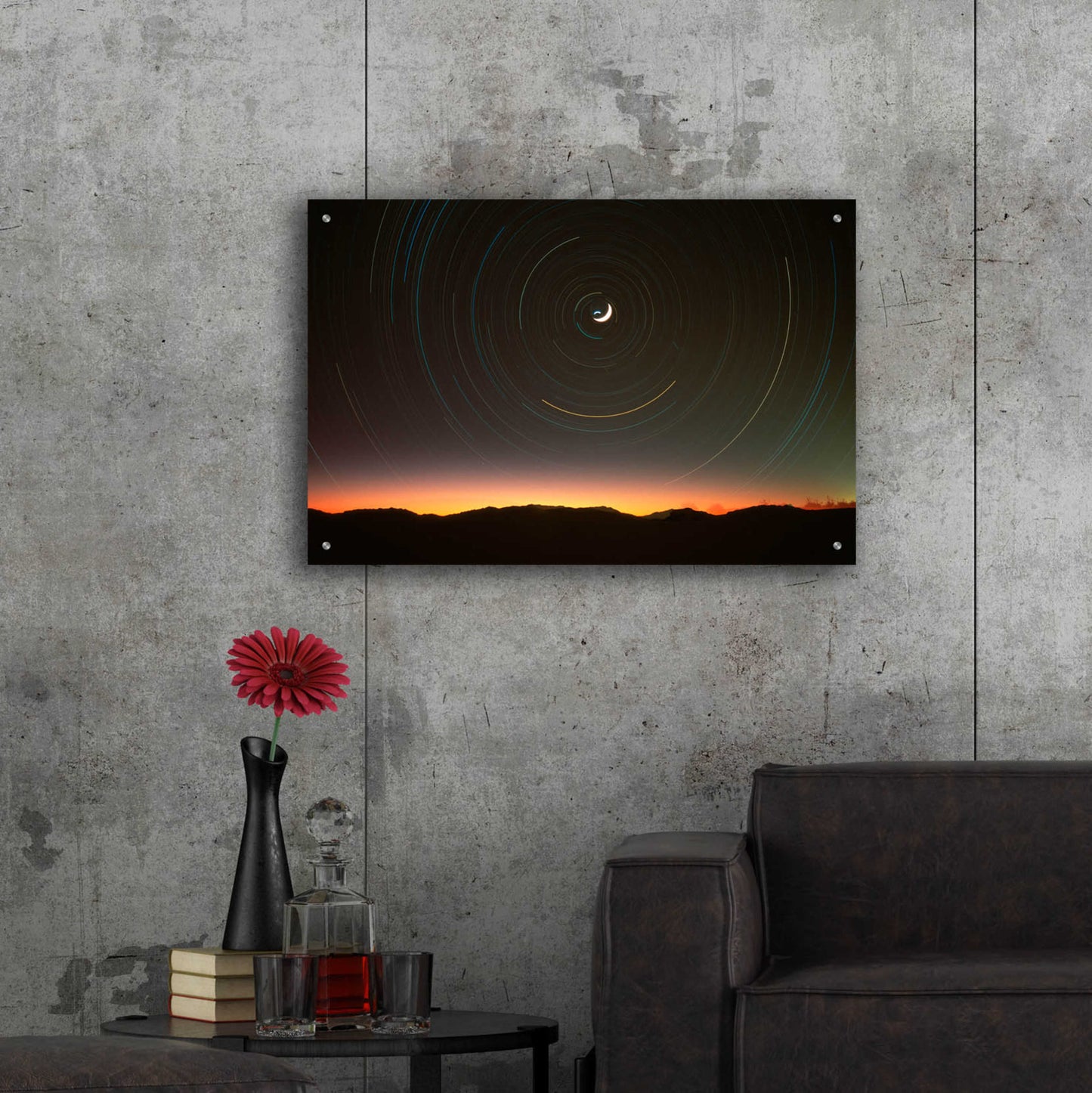 Epic Art 'Moon North Star' by Thomas Haney, Acrylic Glass Wall Art,36x24