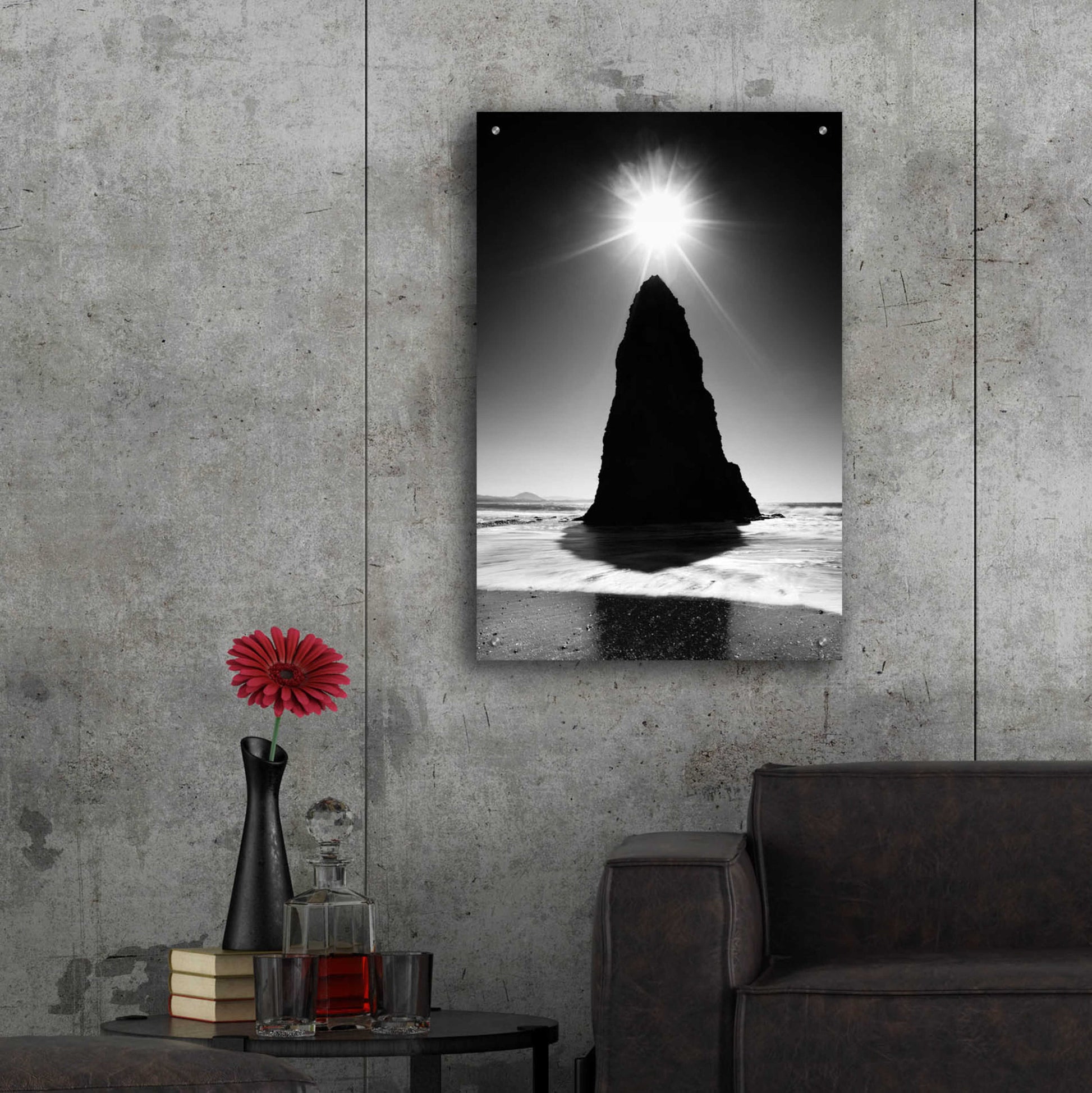 Epic Art 'Rock Pillar Sun' by Thomas Haney, Acrylic Glass Wall Art,24x36