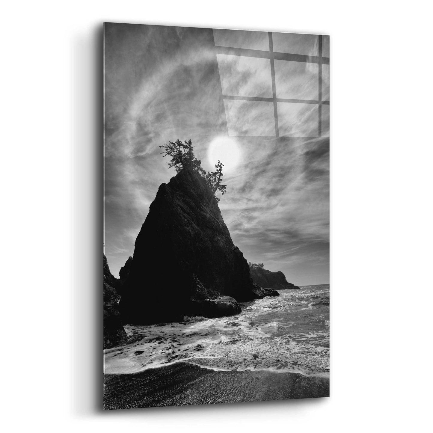 Epic Art 'Sun Halo 2 Proc B&W' by Thomas Haney, Acrylic Glass Wall Art,16x24