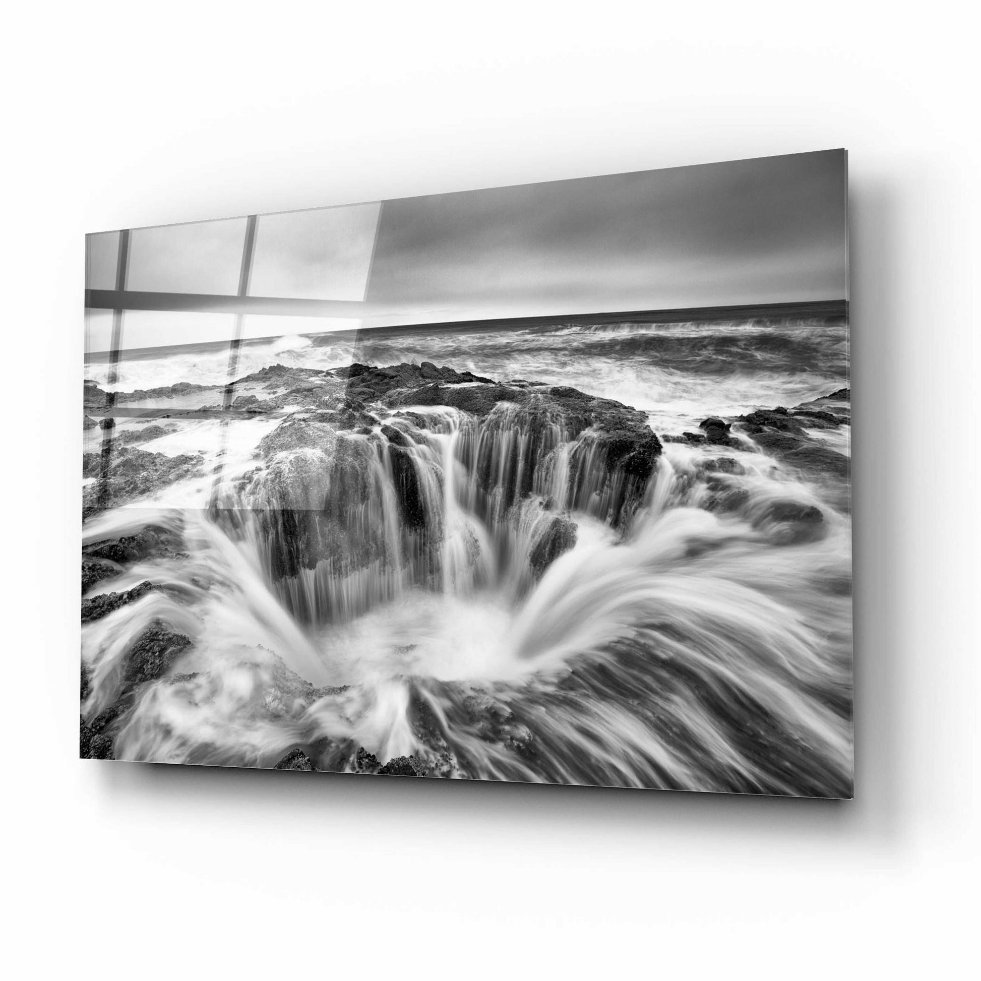 Epic Art 'Thors Well B&W' by Thomas Haney, Acrylic Glass Wall Art,16x12