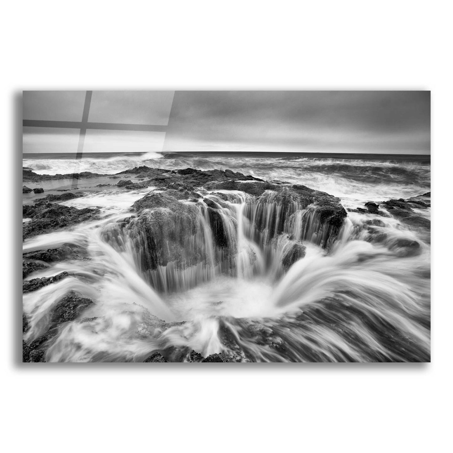 Epic Art 'Thors Well B&W' by Thomas Haney, Acrylic Glass Wall Art,16x12