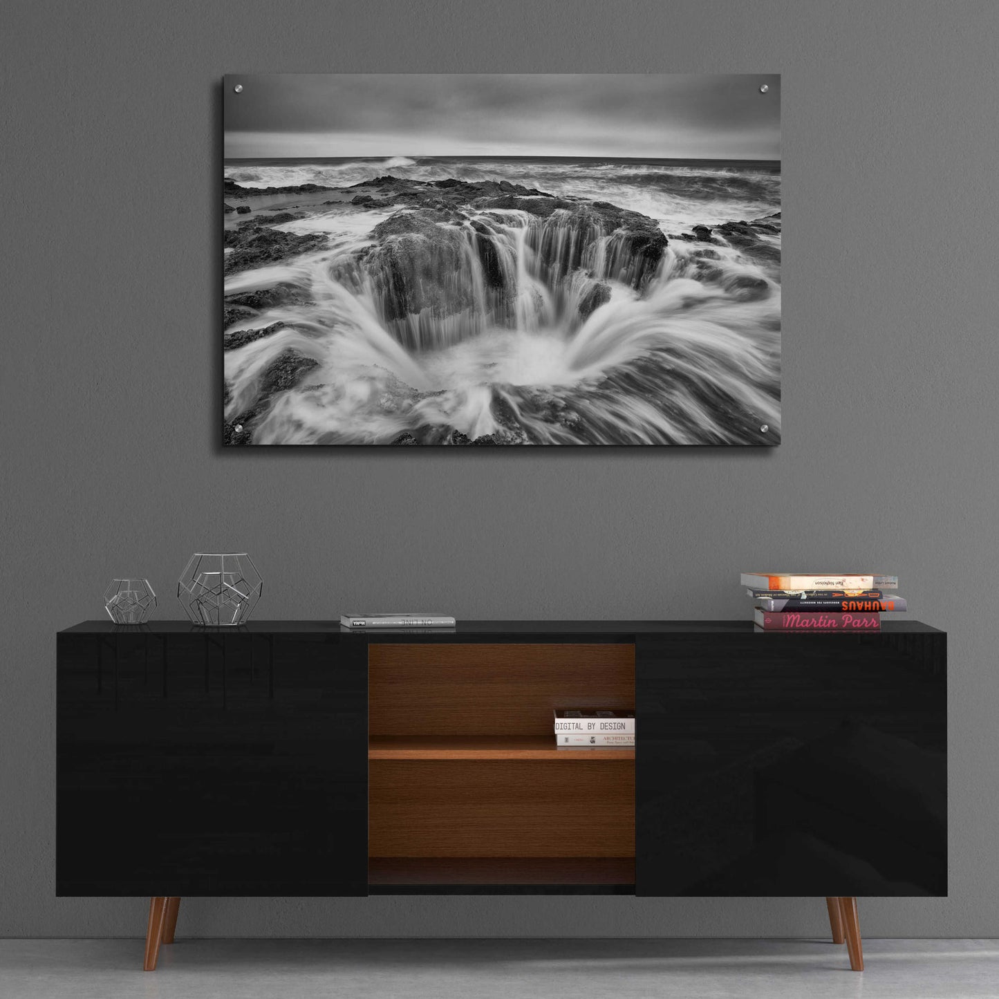 Epic Art 'Thors Well B&W' by Thomas Haney, Acrylic Glass Wall Art,36x24