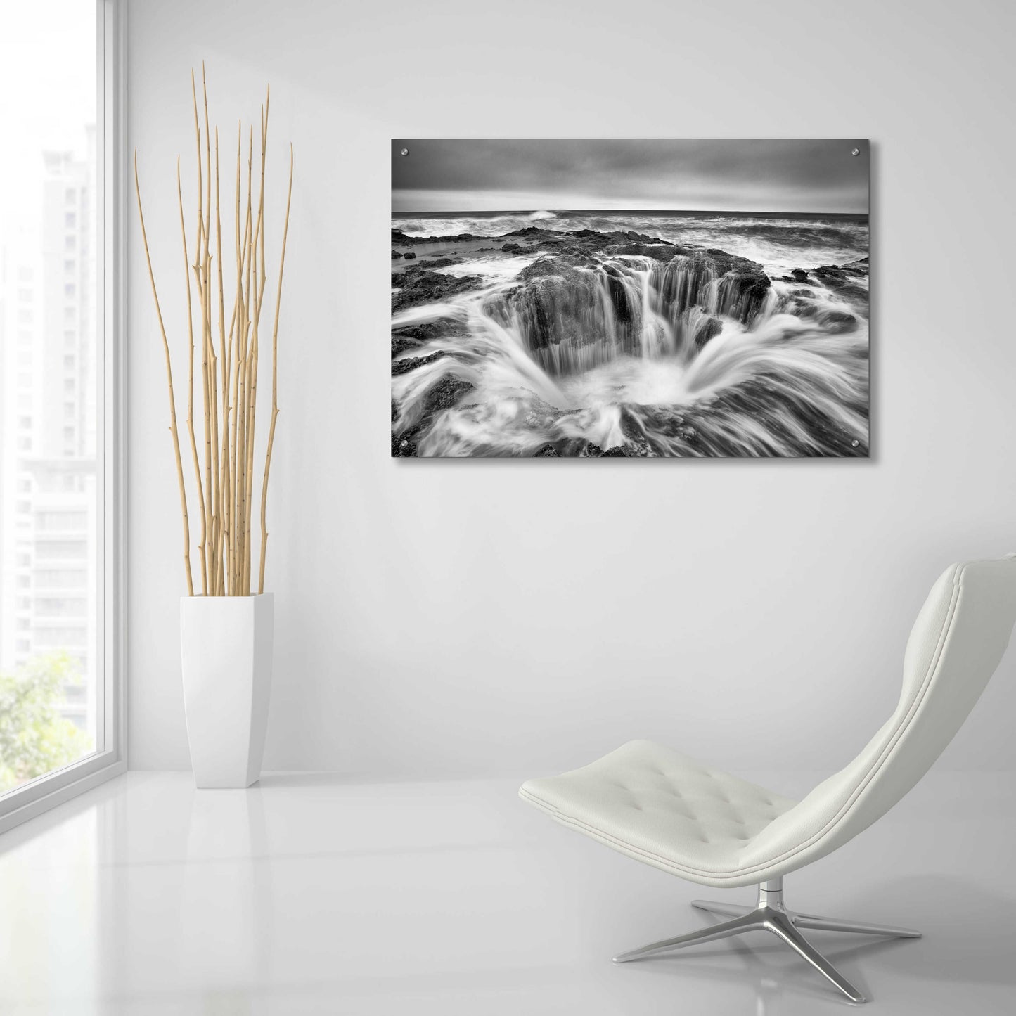 Epic Art 'Thors Well B&W' by Thomas Haney, Acrylic Glass Wall Art,36x24