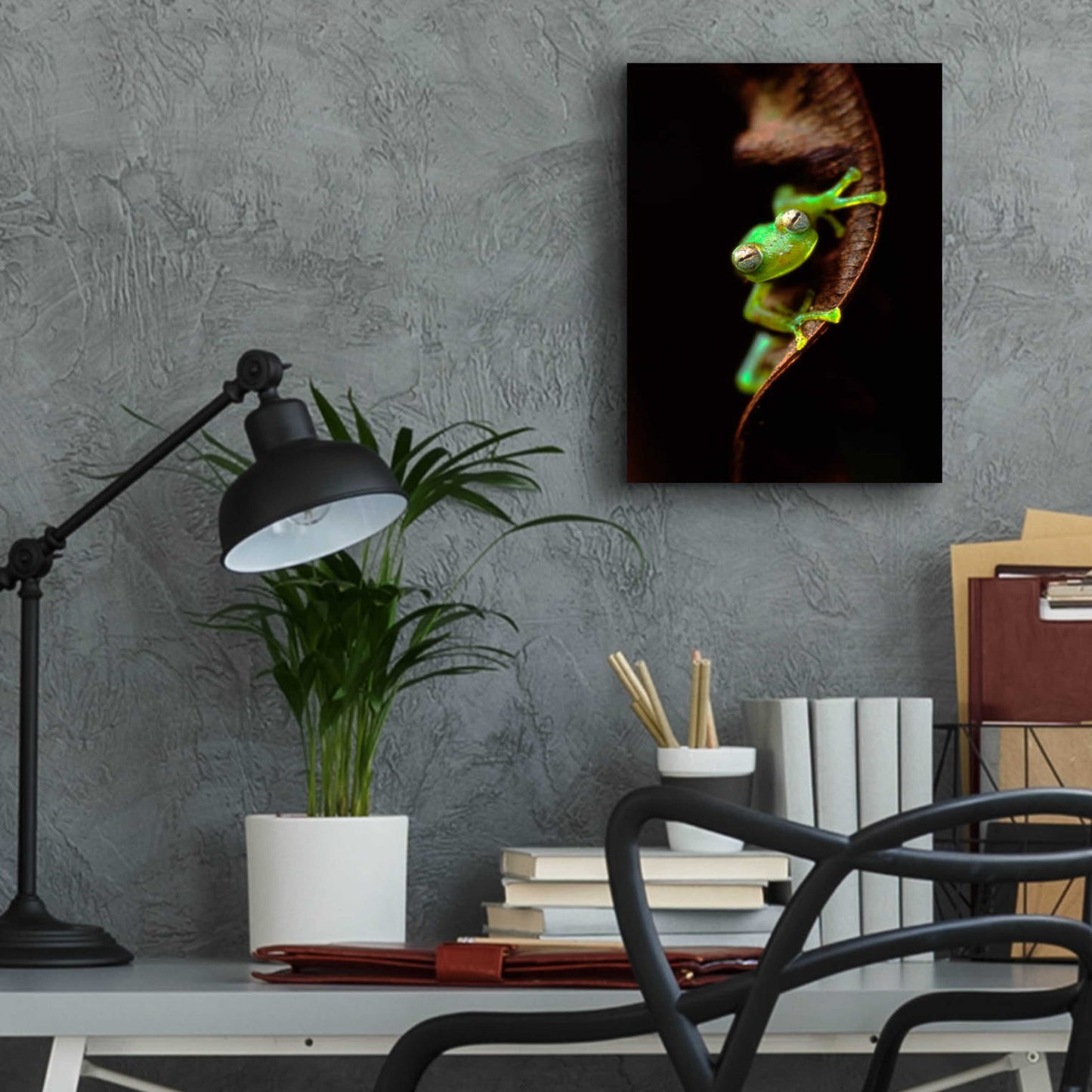 Epic Art 'Frog Portrait' by Thomas Haney, Acrylic Glass Wall Art,12x16