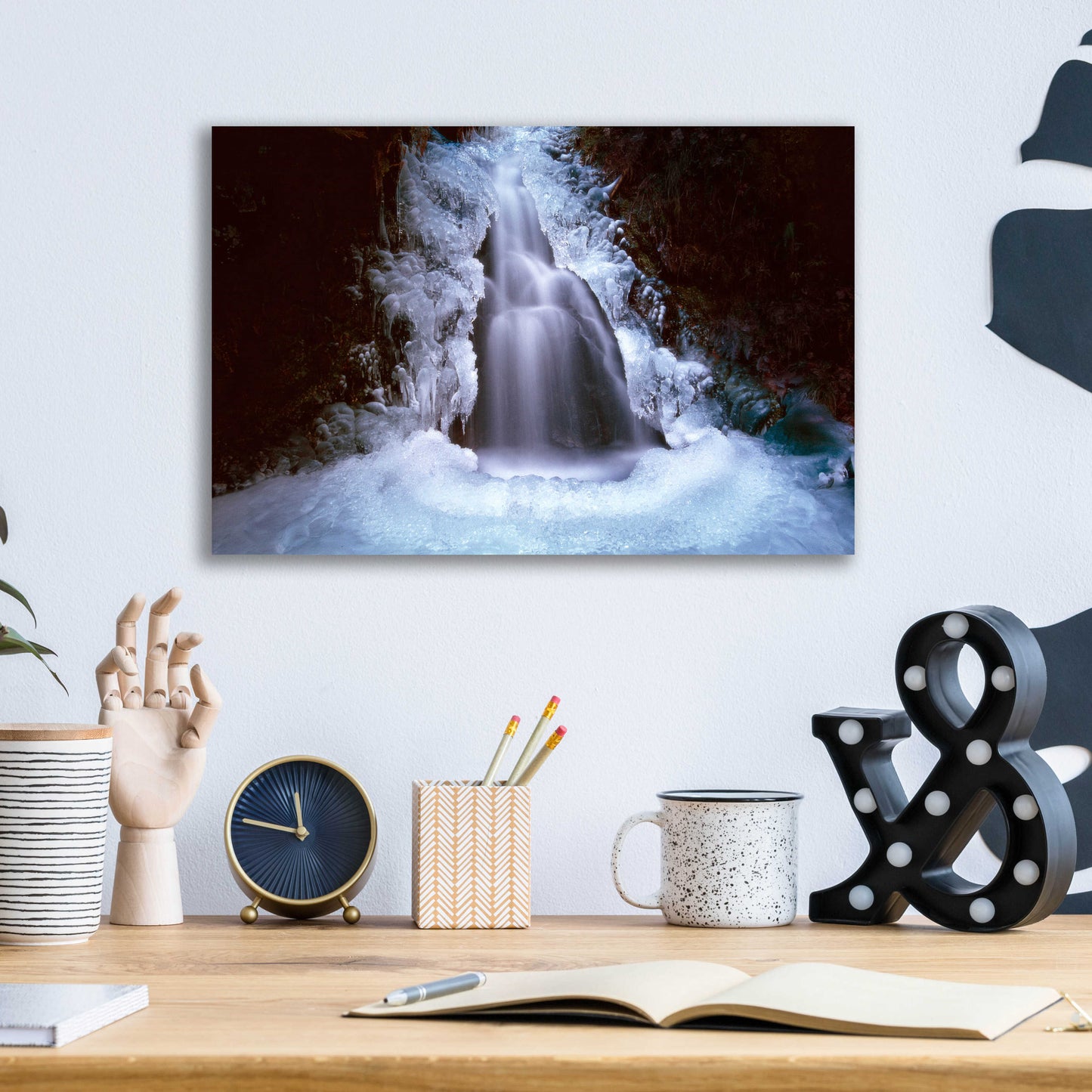 Epic Art 'Ice Fall 3' by Thomas Haney, Acrylic Glass Wall Art,16x12