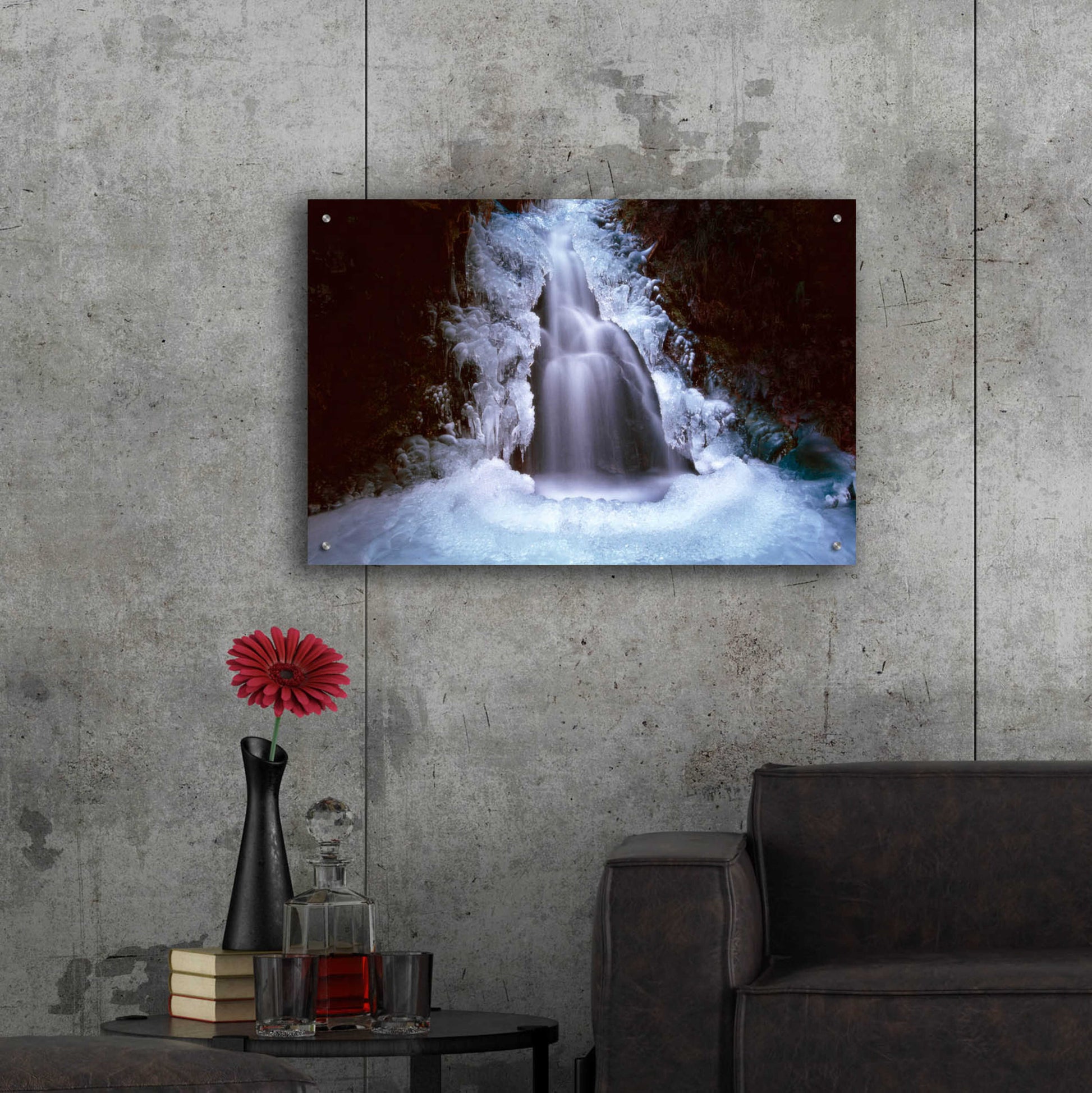 Epic Art 'Ice Fall 3' by Thomas Haney, Acrylic Glass Wall Art,36x24