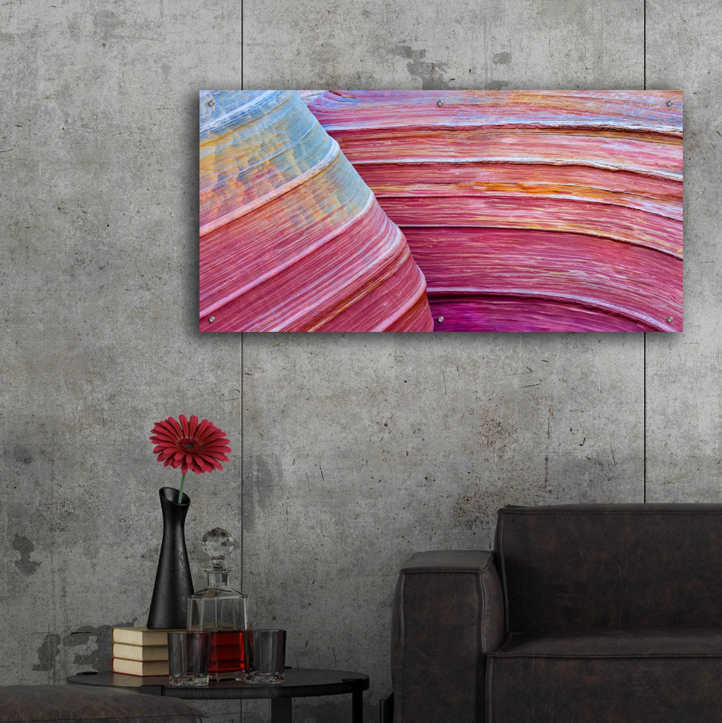 Epic Art 'Rainbow Rocks' by Thomas Haney, Acrylic Glass Wall Art,48x24