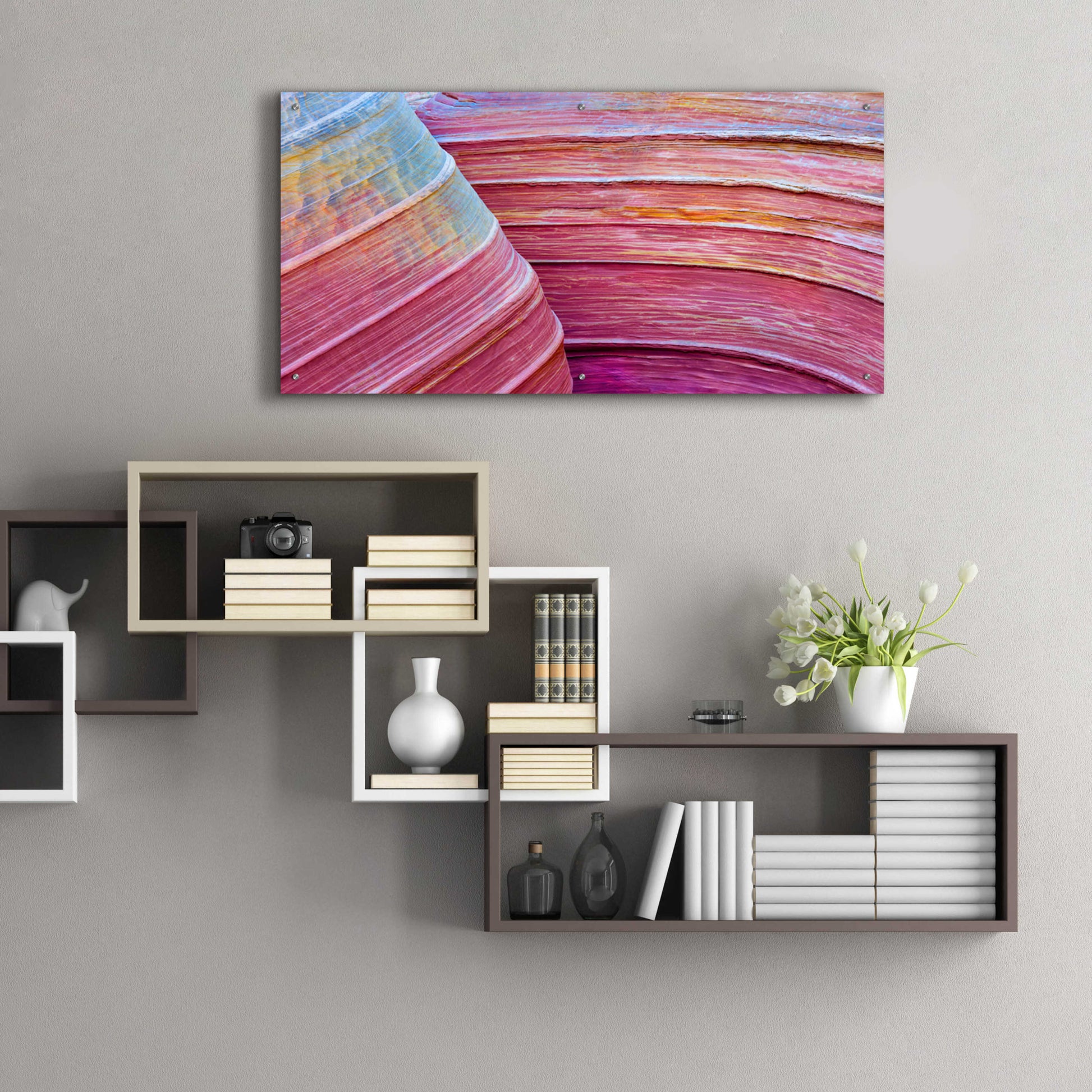 Epic Art 'Rainbow Rocks' by Thomas Haney, Acrylic Glass Wall Art,48x24