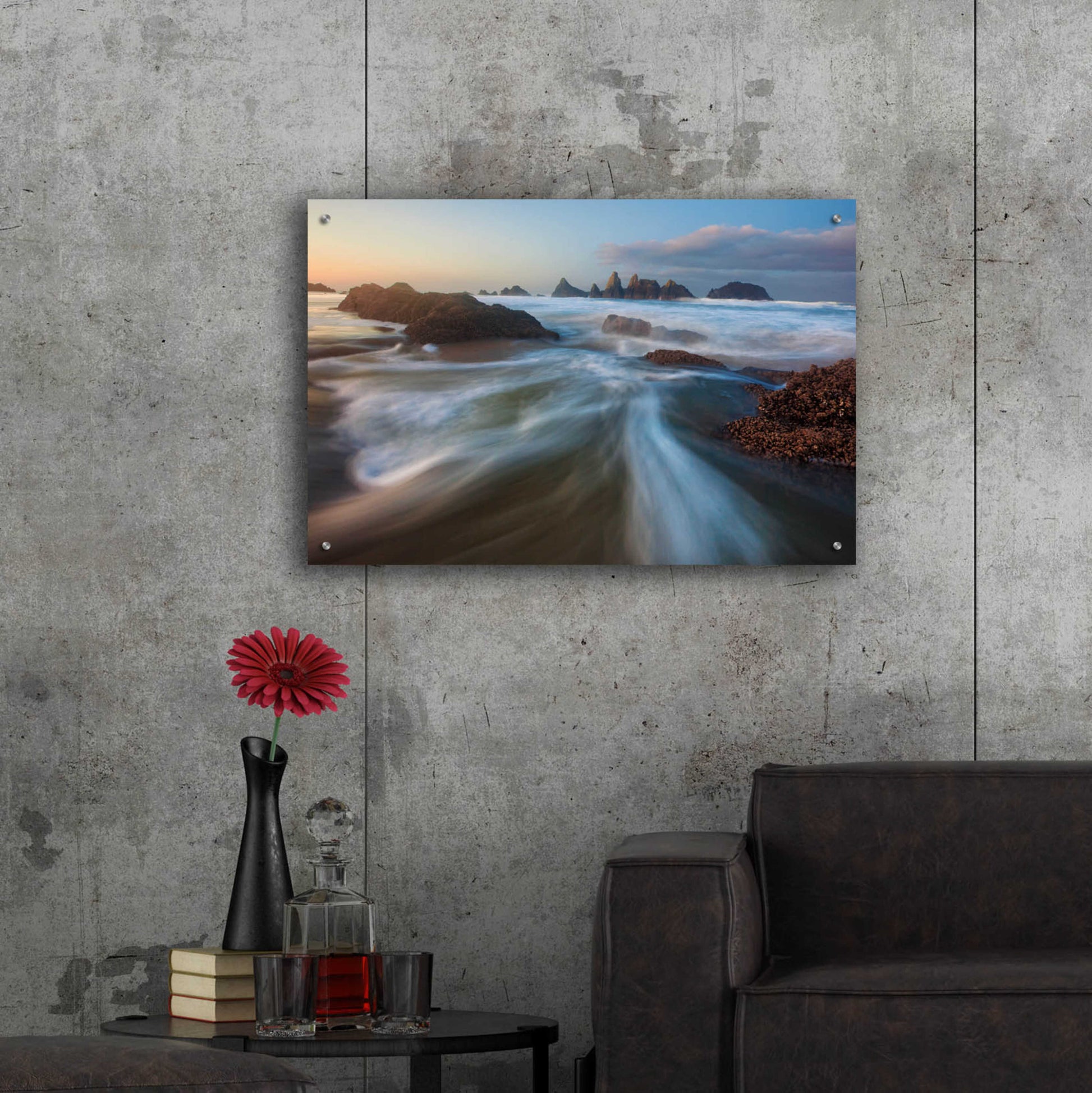 Epic Art 'Seal Rock Horiz Torrent' by Thomas Haney, Acrylic Glass Wall Art,36x24