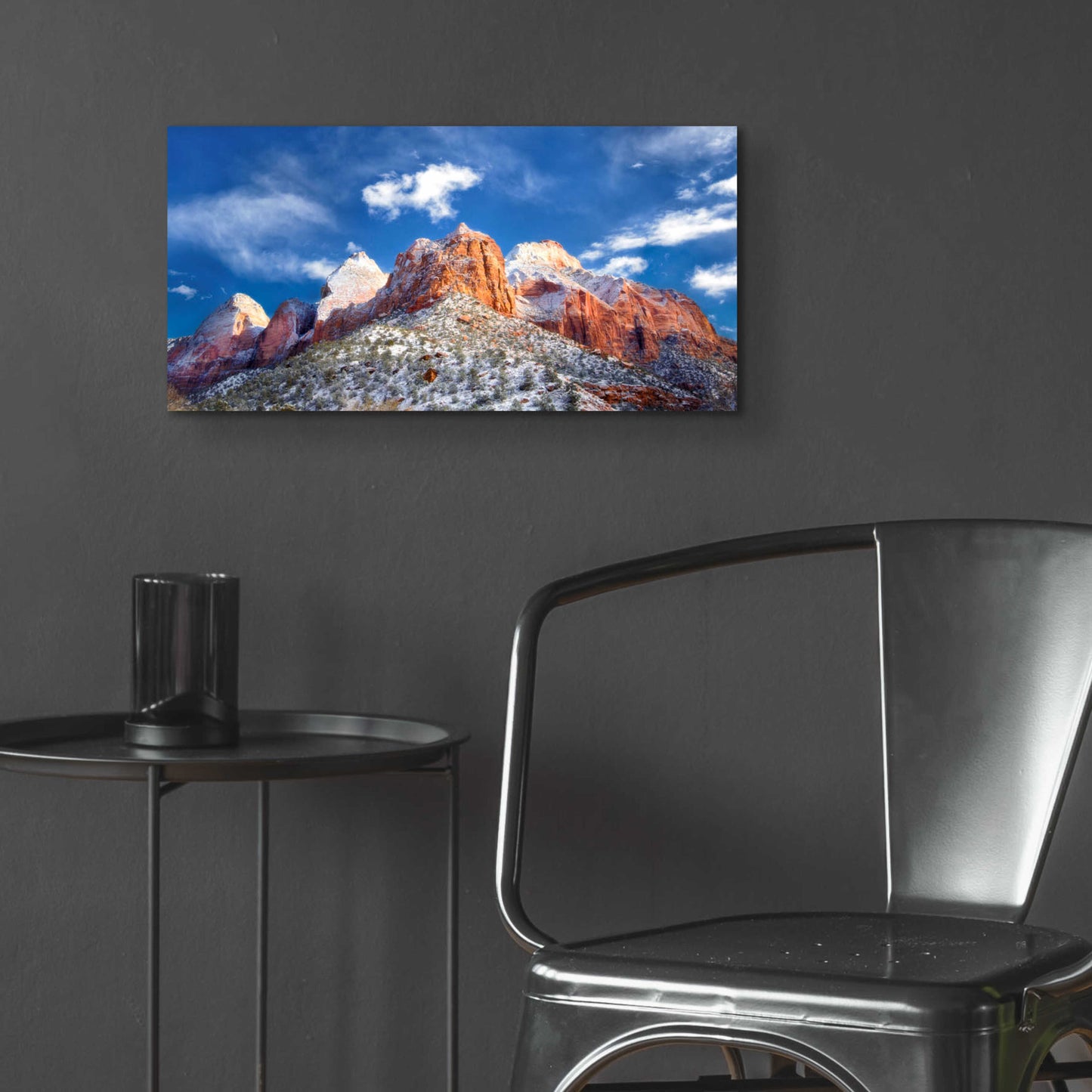 Epic Art 'Zion Mountain Clouds' by Thomas Haney, Acrylic Glass Wall Art,24x12