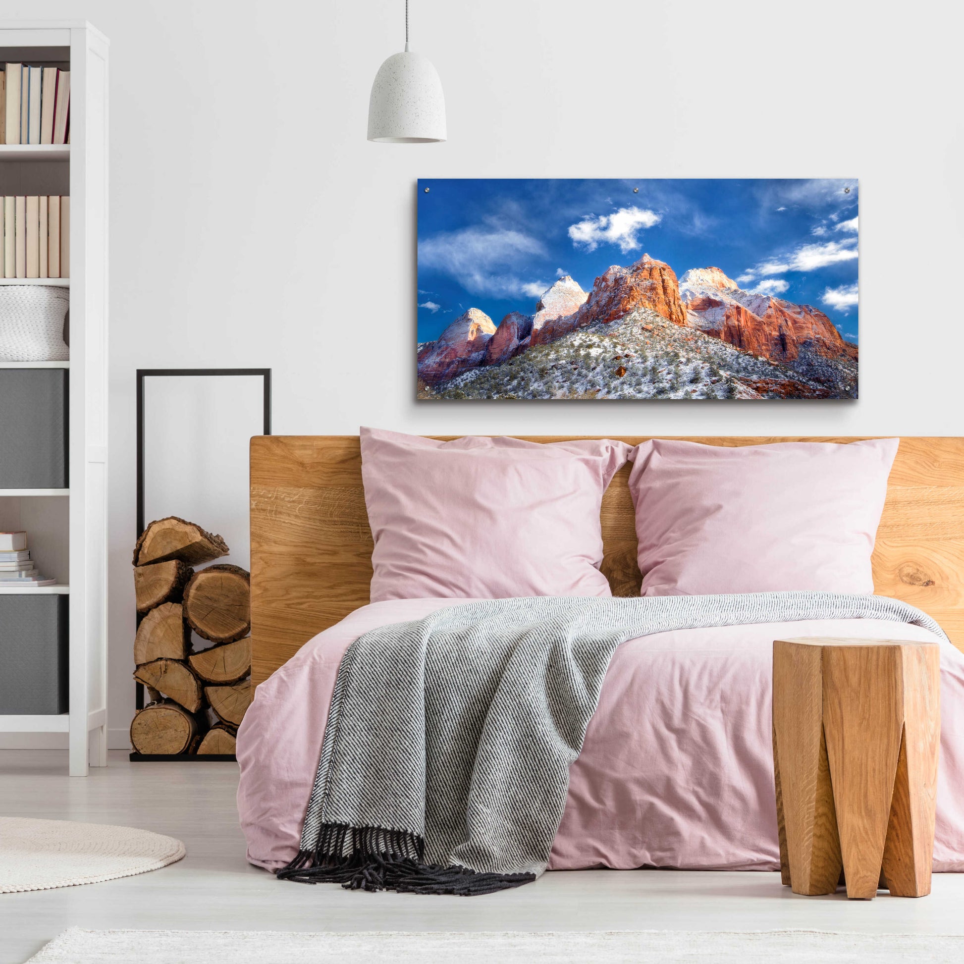 Epic Art 'Zion Mountain Clouds' by Thomas Haney, Acrylic Glass Wall Art,48x24