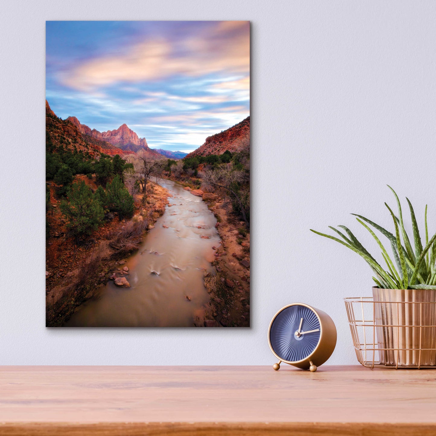 Epic Art 'Zion River Vert' by Thomas Haney, Acrylic Glass Wall Art,12x16