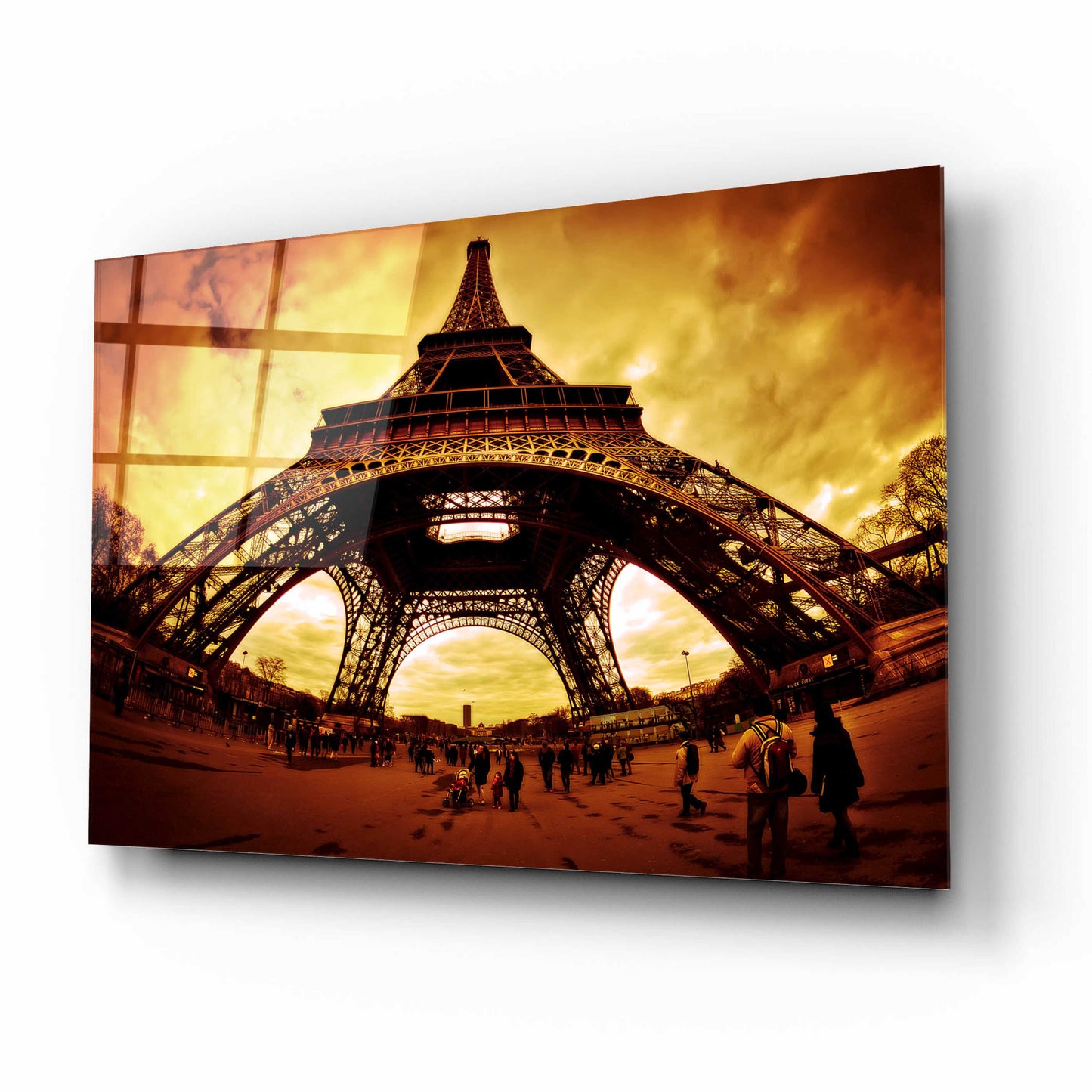 Epic Art 'Eiffel Apocalypse Color' by Sebastien Lory, Acrylic Glass Wall Art,16x12