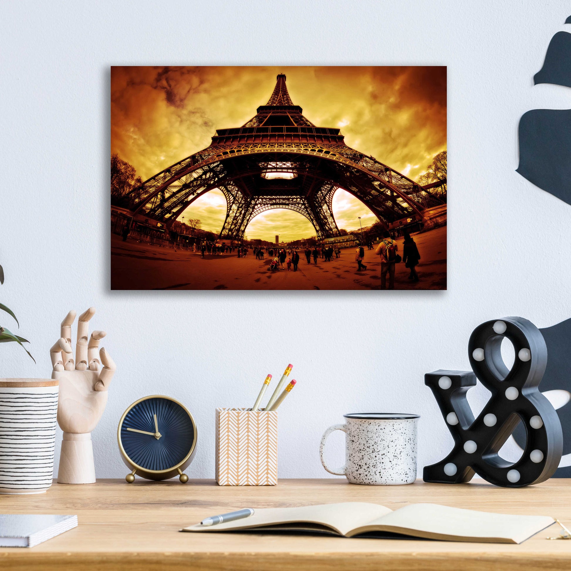 Epic Art 'Eiffel Apocalypse Color' by Sebastien Lory, Acrylic Glass Wall Art,16x12