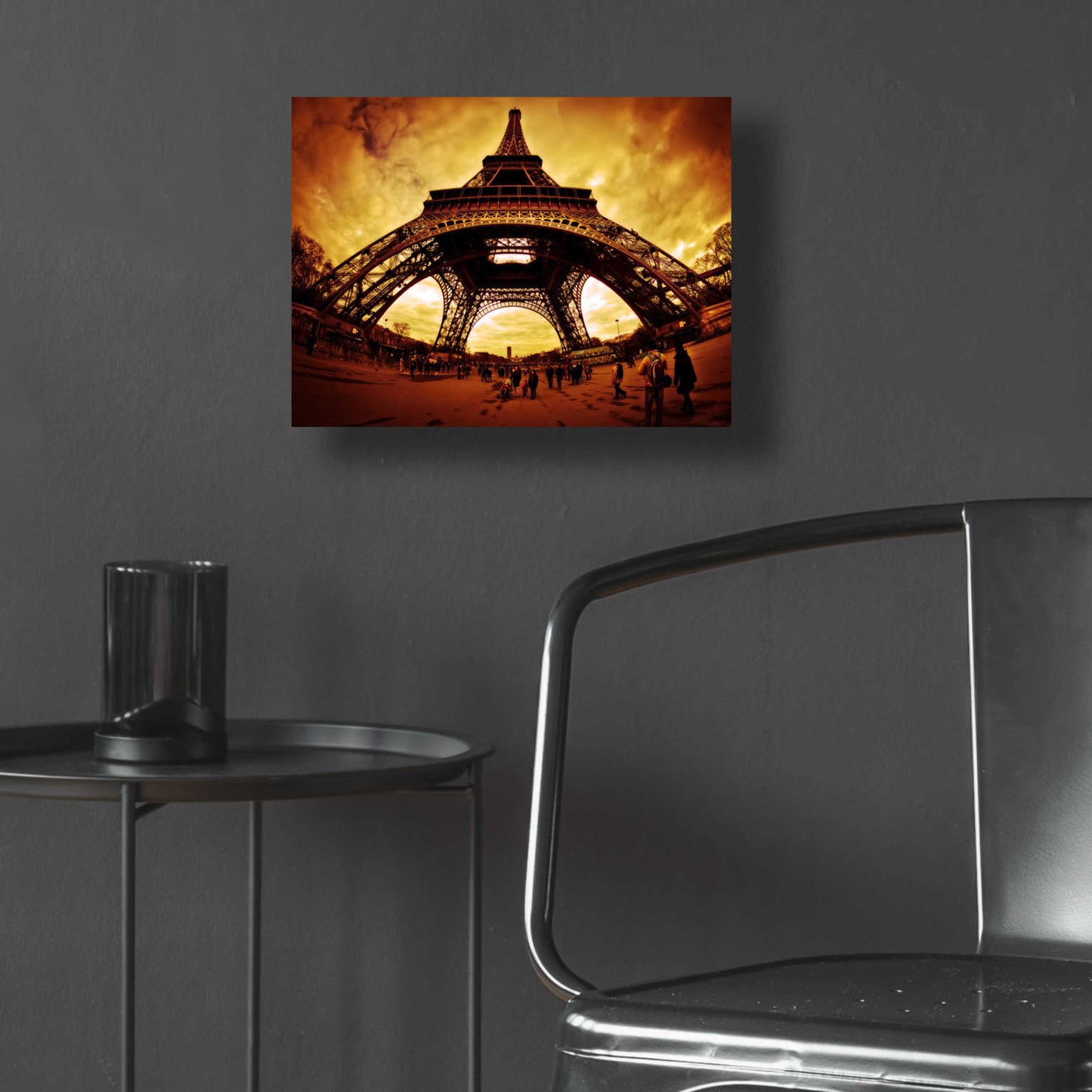 Epic Art 'Eiffel Apocalypse Color' by Sebastien Lory, Acrylic Glass Wall Art,16x12