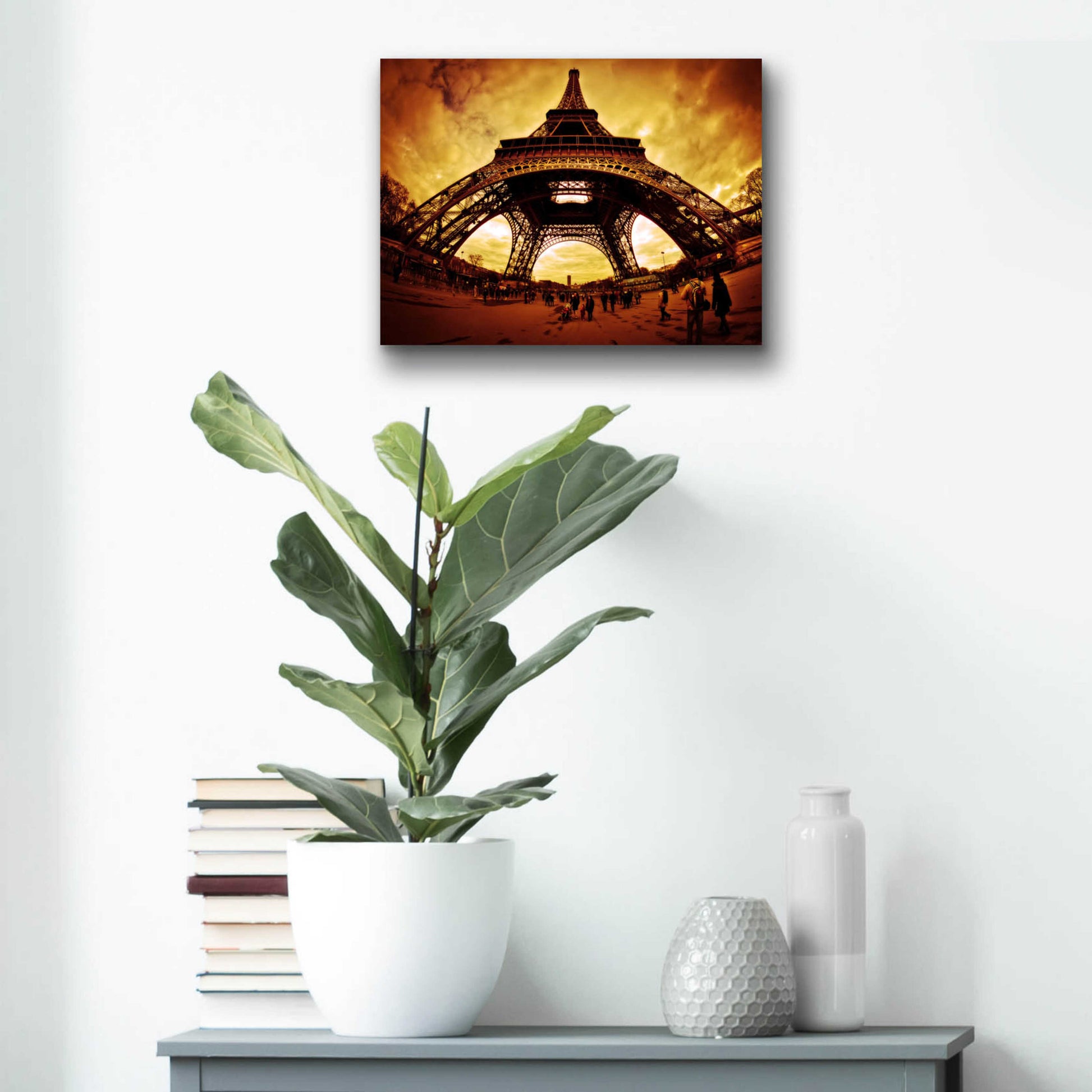 Epic Art 'Eiffel Apocalypse Color' by Sebastien Lory, Acrylic Glass Wall Art,16x12