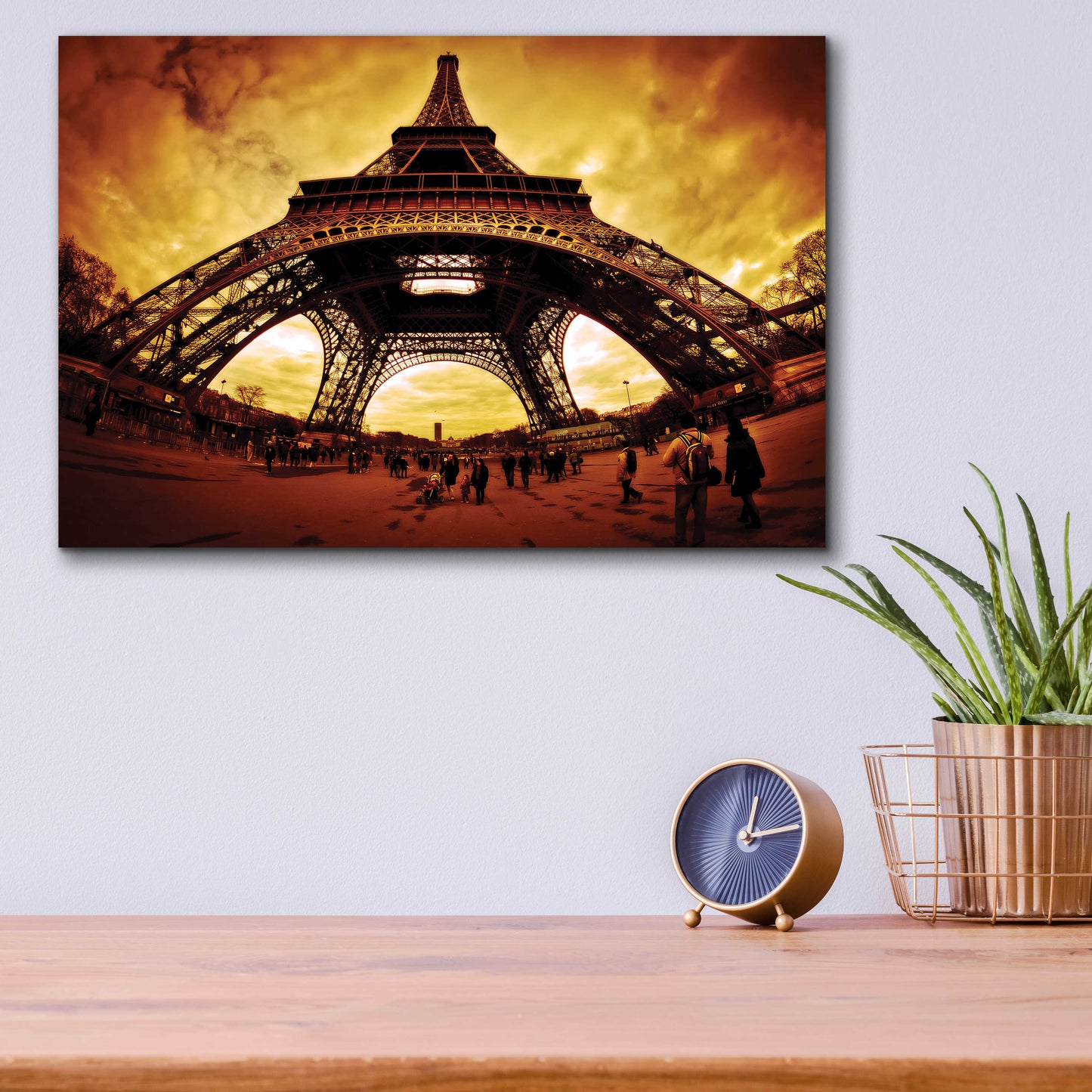 Epic Art 'Eiffel Apocalypse Color' by Sebastien Lory, Acrylic Glass Wall Art,16x12