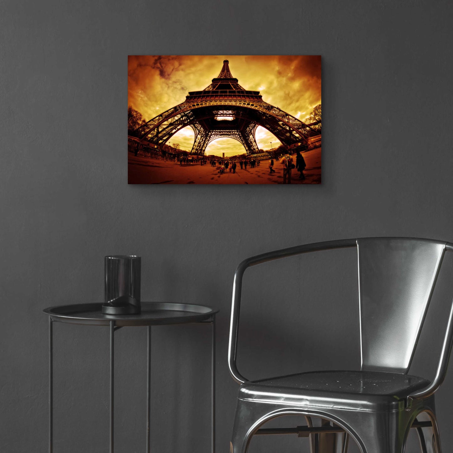 Epic Art 'Eiffel Apocalypse Color' by Sebastien Lory, Acrylic Glass Wall Art,24x16