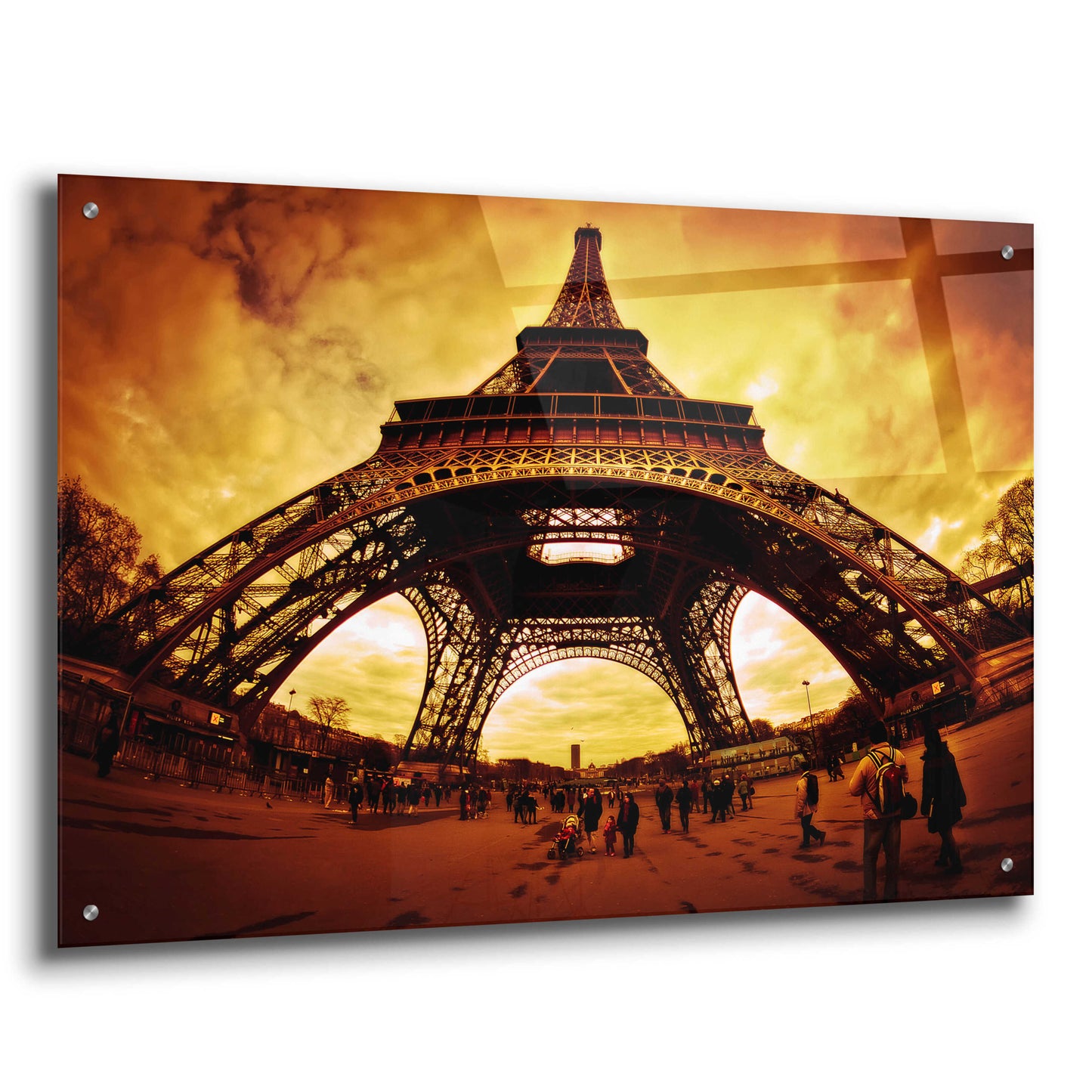 Epic Art 'Eiffel Apocalypse Color' by Sebastien Lory, Acrylic Glass Wall Art,36x24