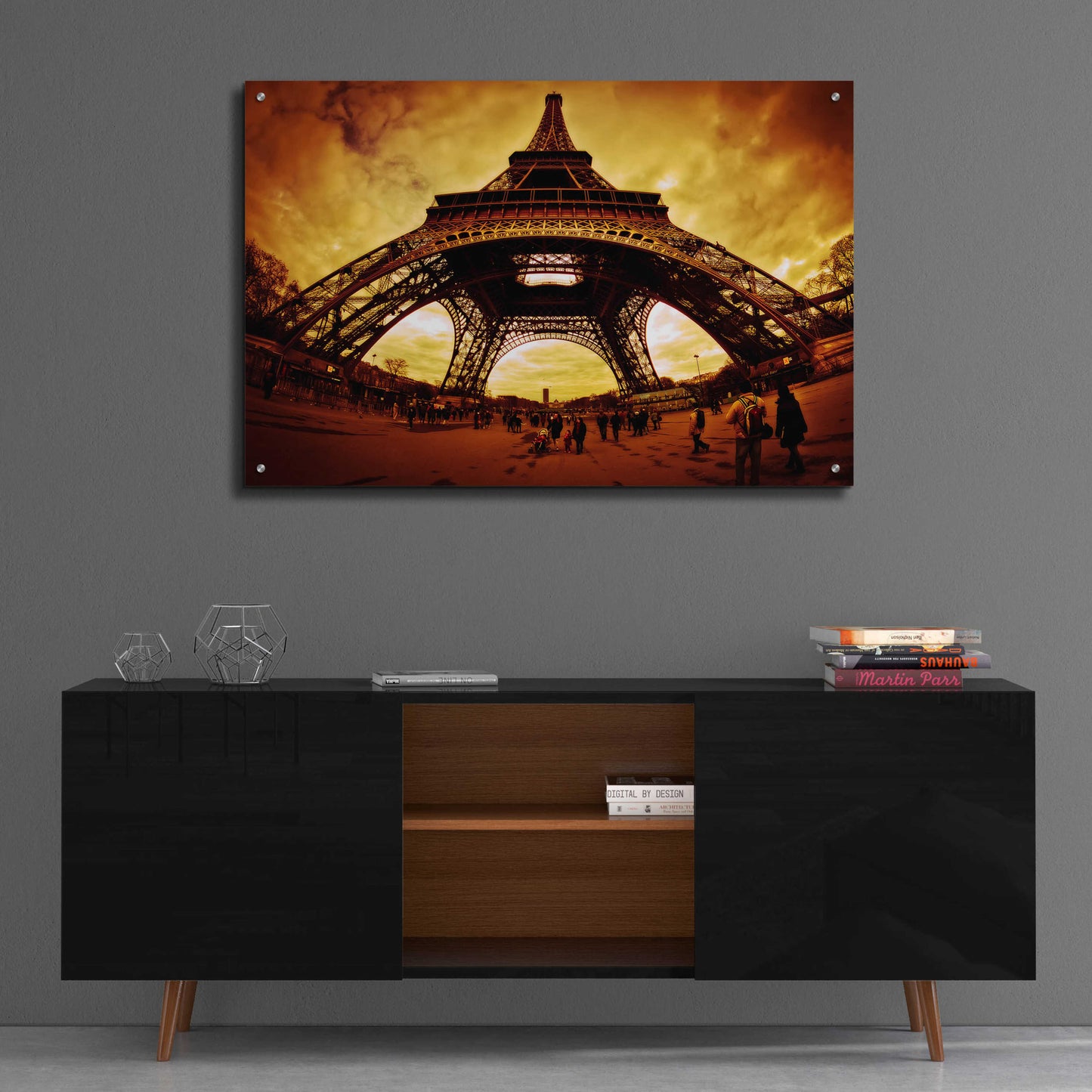 Epic Art 'Eiffel Apocalypse Color' by Sebastien Lory, Acrylic Glass Wall Art,36x24