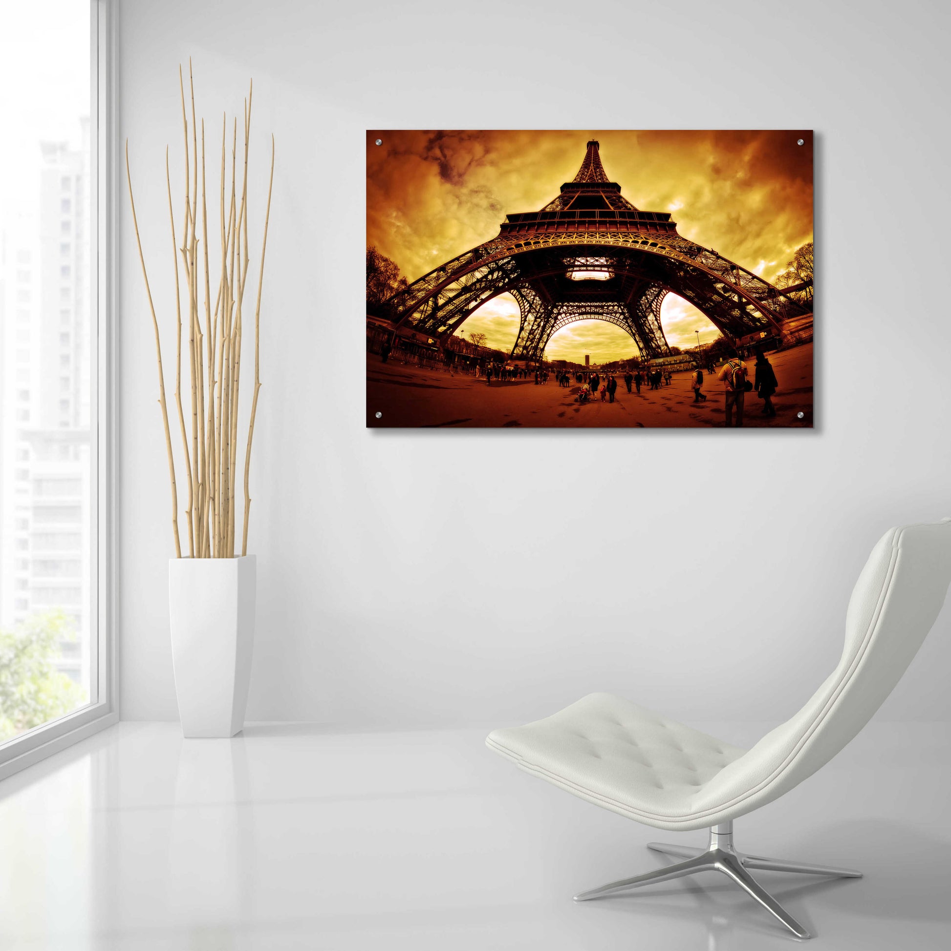 Epic Art 'Eiffel Apocalypse Color' by Sebastien Lory, Acrylic Glass Wall Art,36x24