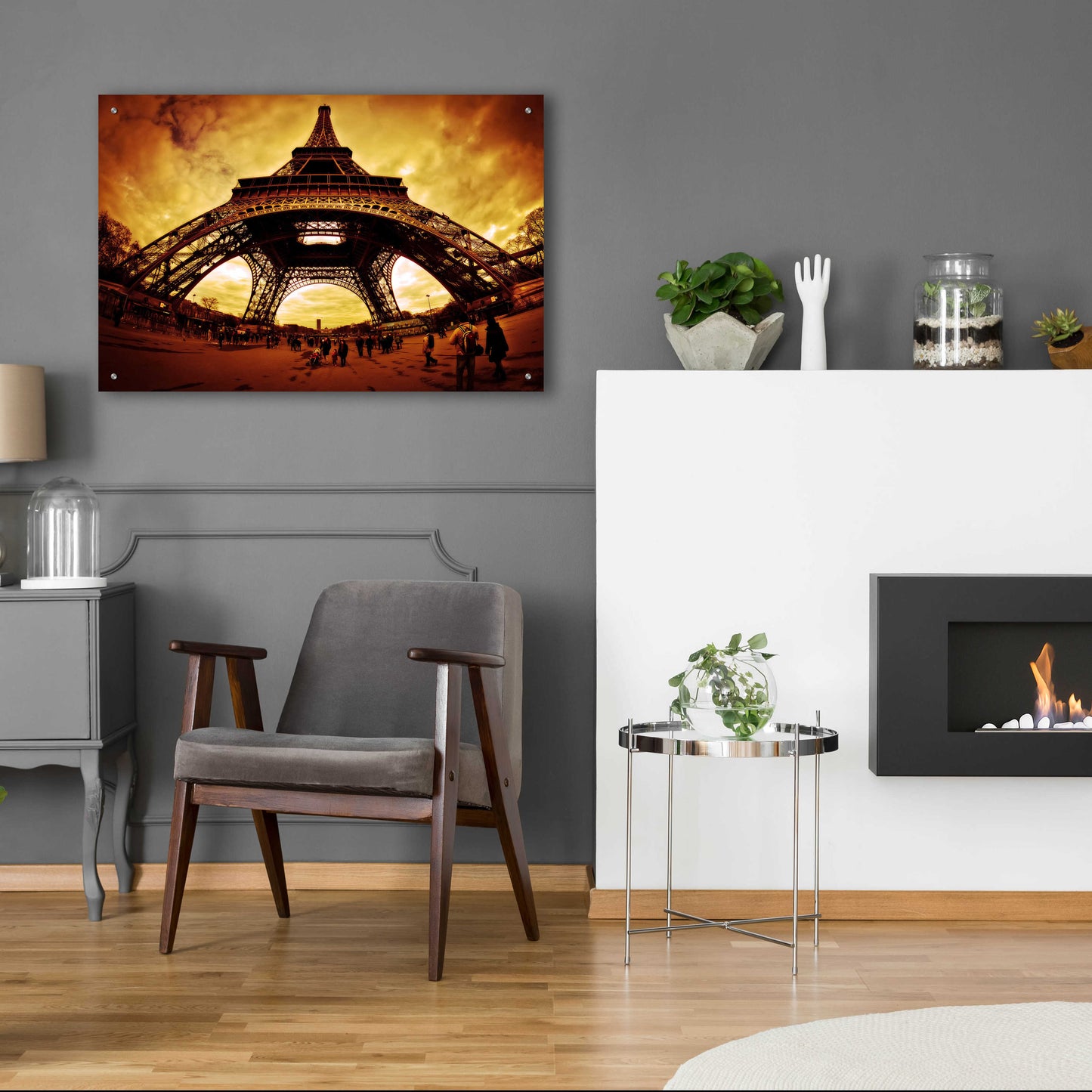 Epic Art 'Eiffel Apocalypse Color' by Sebastien Lory, Acrylic Glass Wall Art,36x24