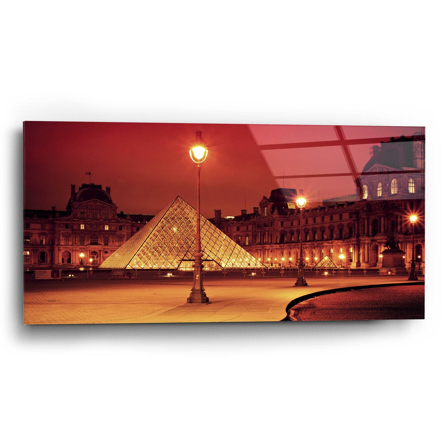 Epic Art 'Louvre' by Sebastien Lory, Acrylic Glass Wall Art,24x12