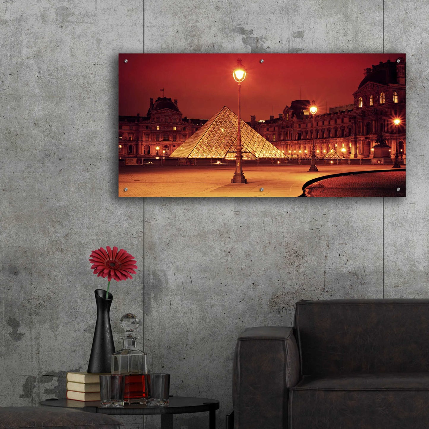 Epic Art 'Louvre' by Sebastien Lory, Acrylic Glass Wall Art,48x24