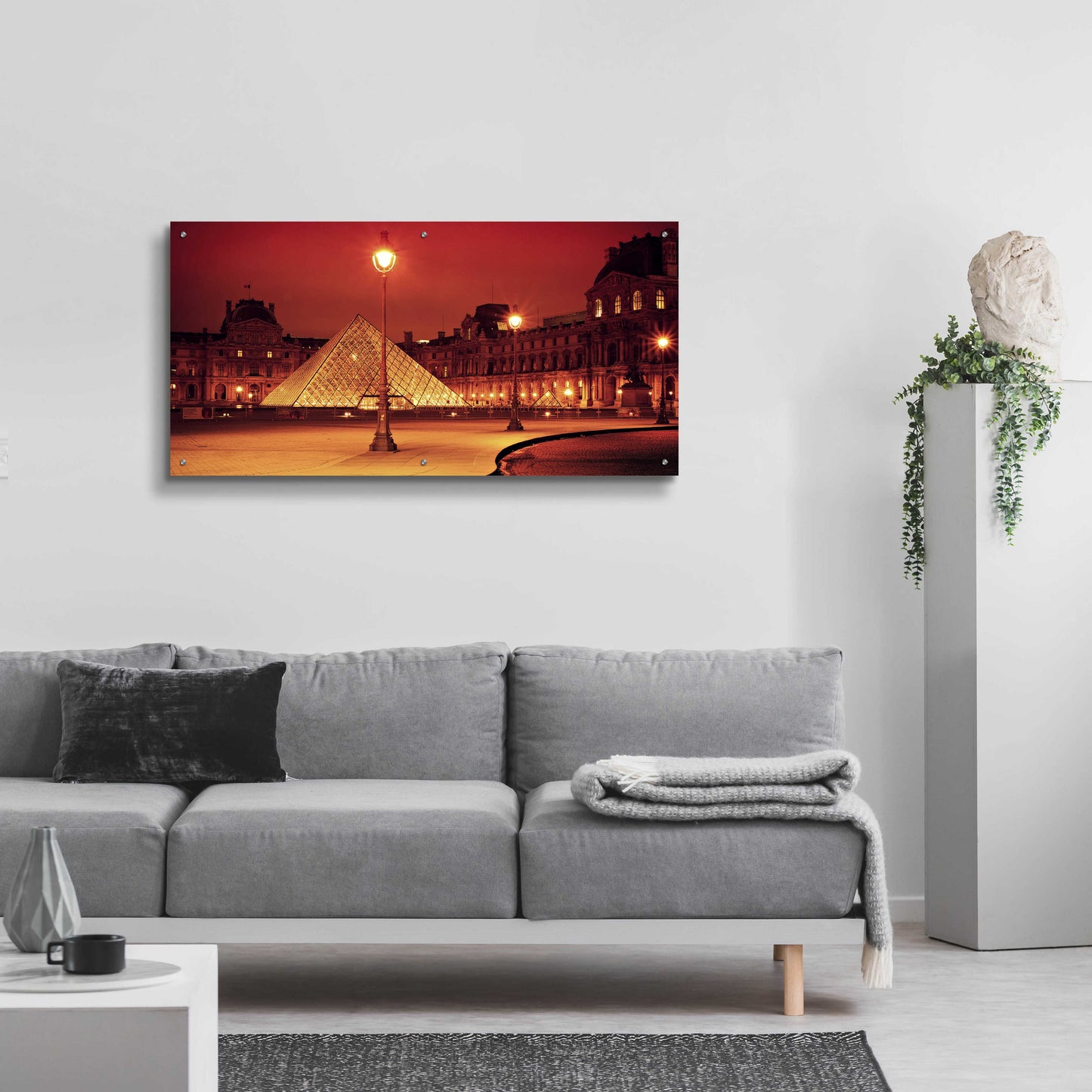 Epic Art 'Louvre' by Sebastien Lory, Acrylic Glass Wall Art,48x24