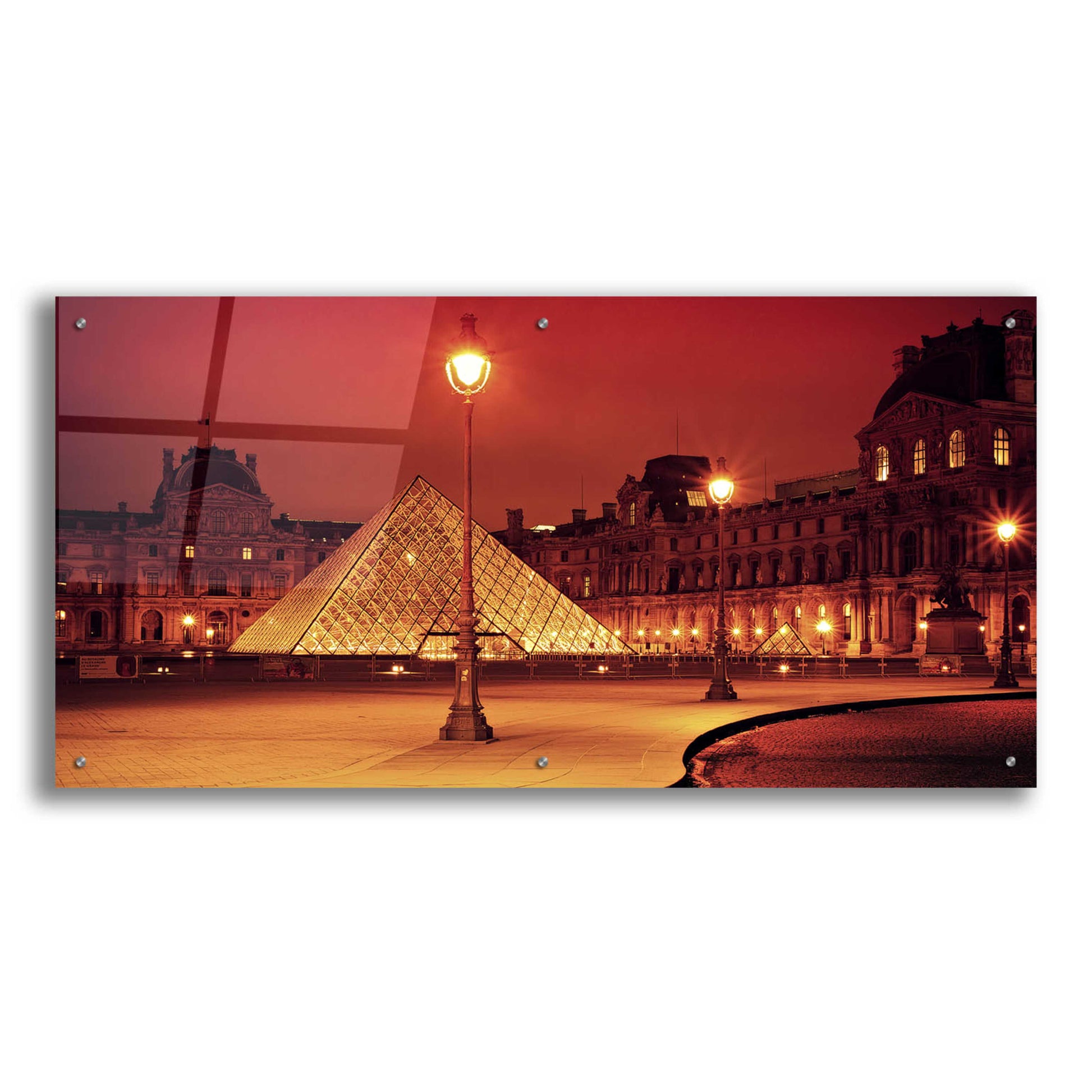 Epic Art 'Louvre' by Sebastien Lory, Acrylic Glass Wall Art,48x24