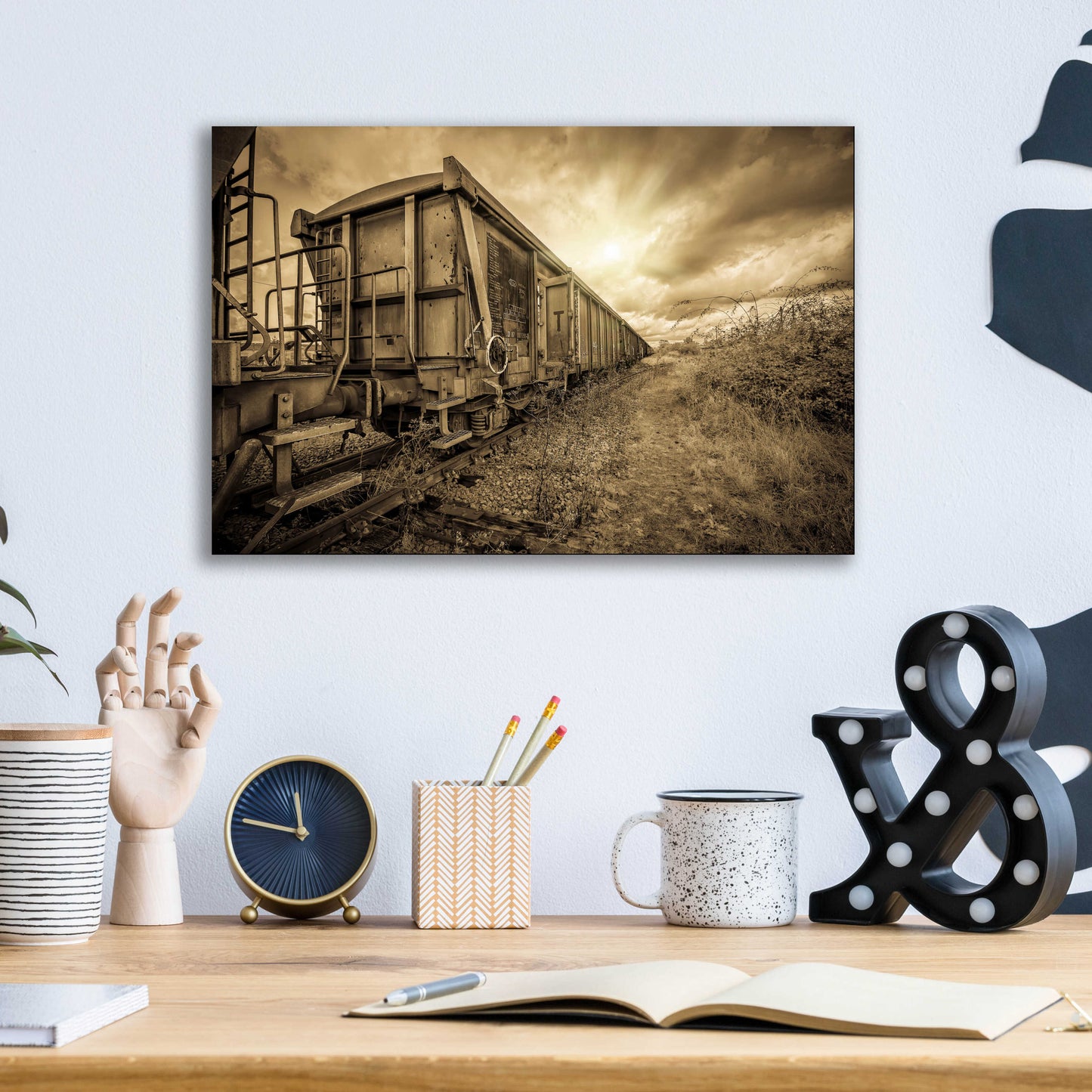 Epic Art 'Lost Train' by Sebastien Lory, Acrylic Glass Wall Art,16x12