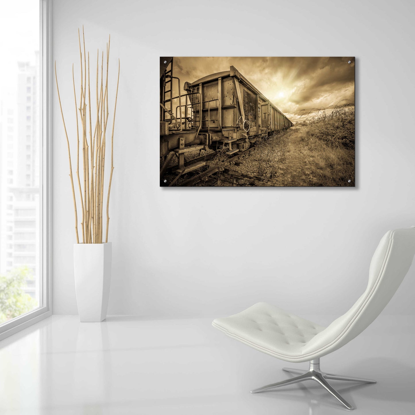 Epic Art 'Lost Train' by Sebastien Lory, Acrylic Glass Wall Art,36x24