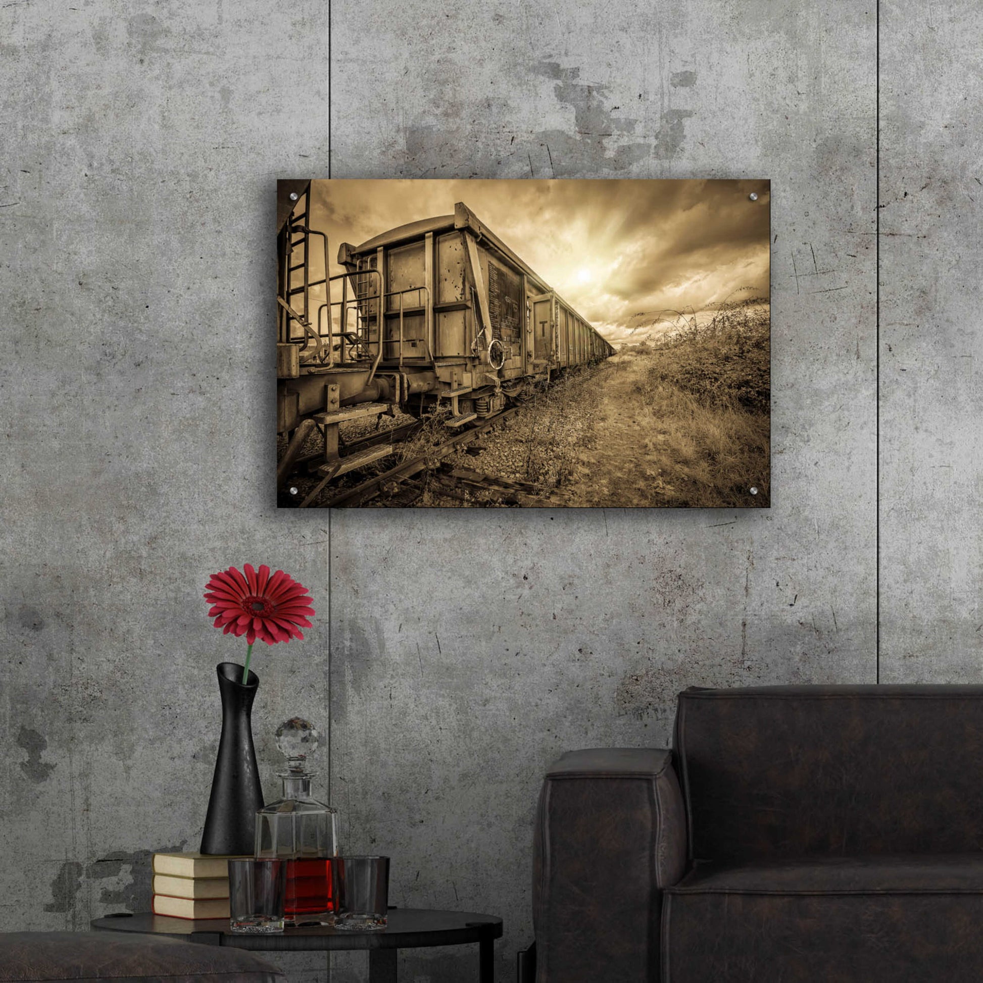 Epic Art 'Lost Train' by Sebastien Lory, Acrylic Glass Wall Art,36x24