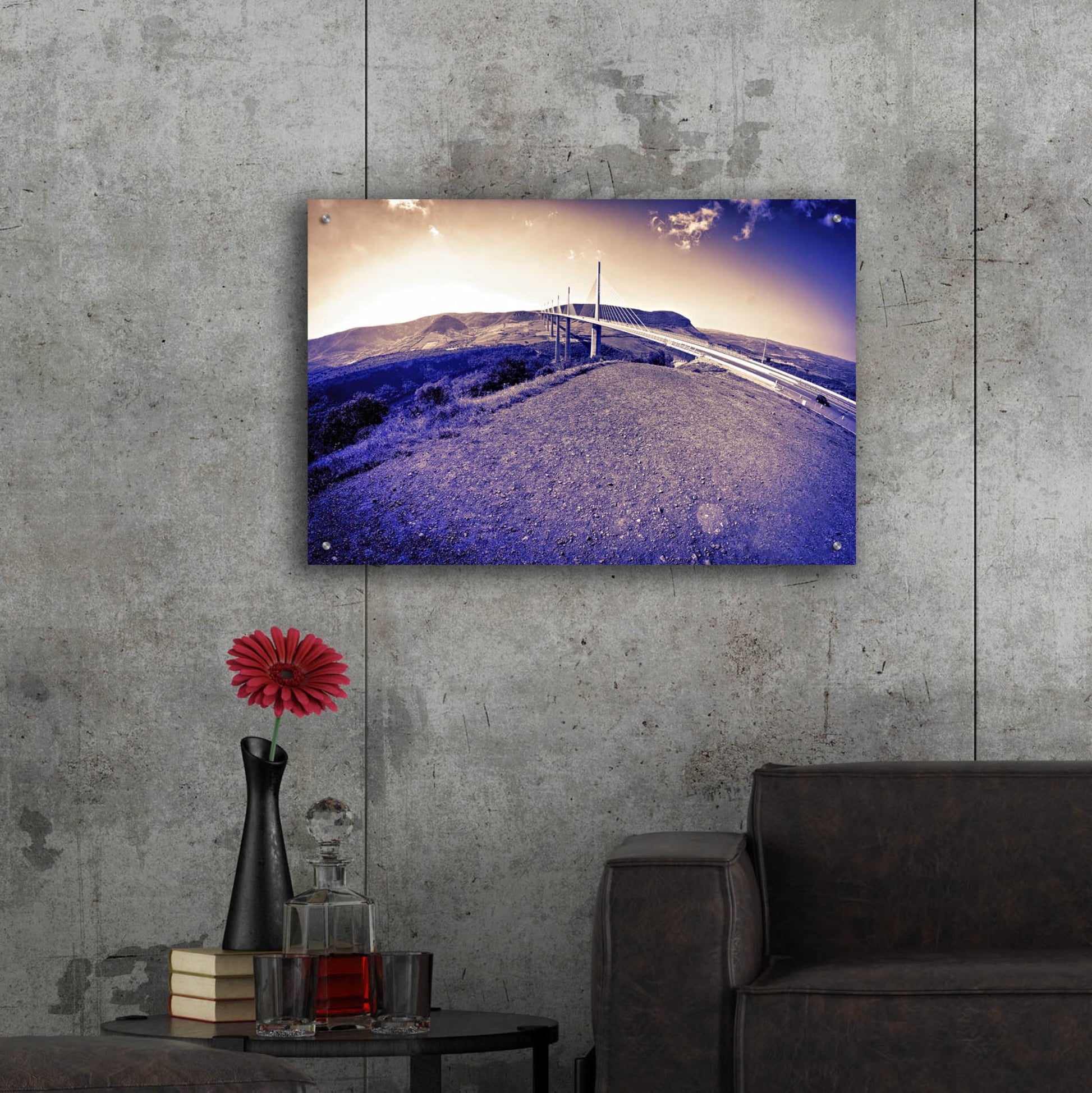 Epic Art 'Lunar Viaduct' by Sebastien Lory, Acrylic Glass Wall Art,36x24