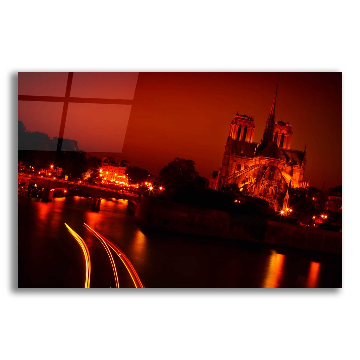 Epic Art 'Red Night' by Sebastien Lory, Acrylic Glass Wall Art