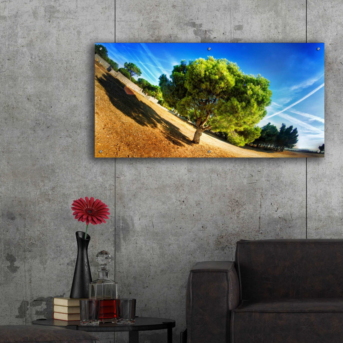 Epic Art 'Summer Tree' by Sebastien Lory, Acrylic Glass Wall Art,48x24